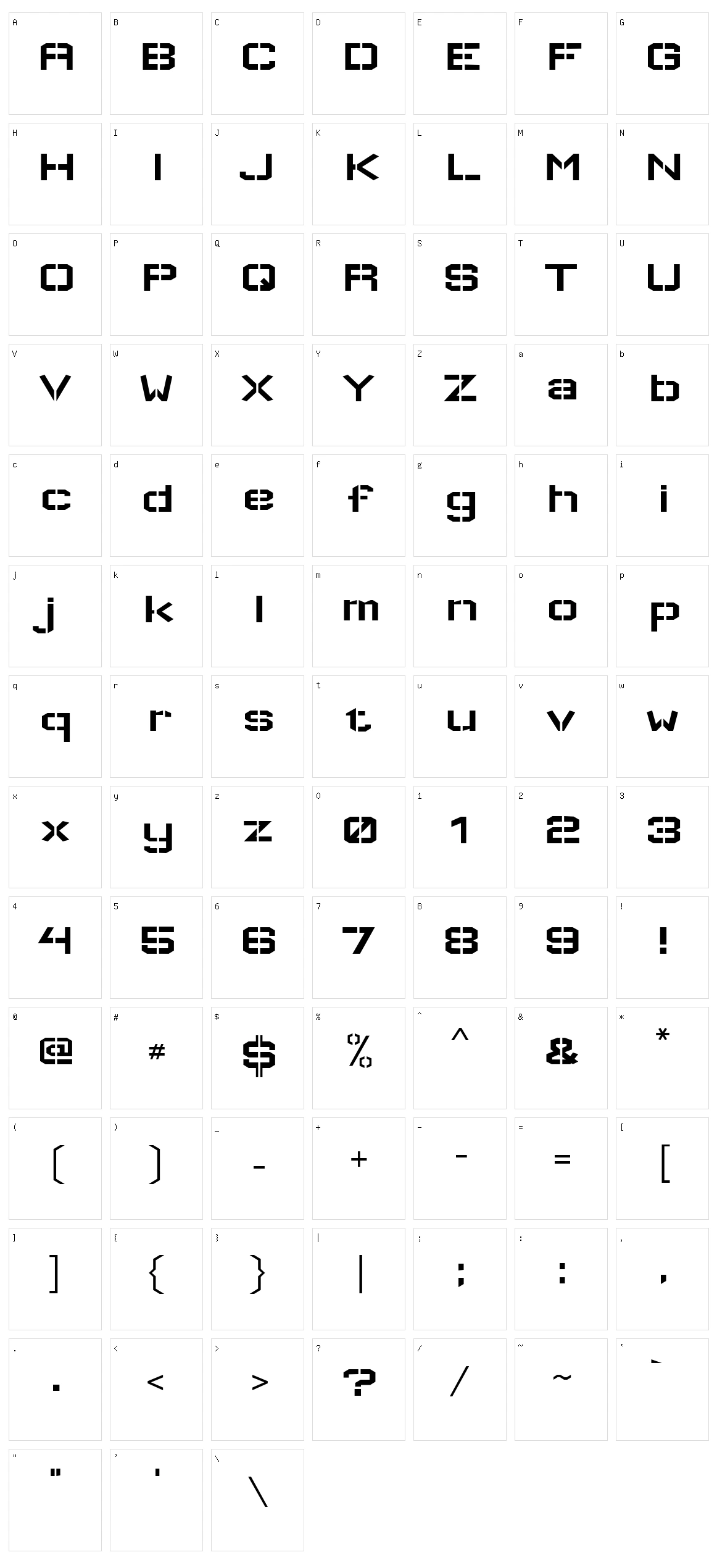 Wallpoet Character Set