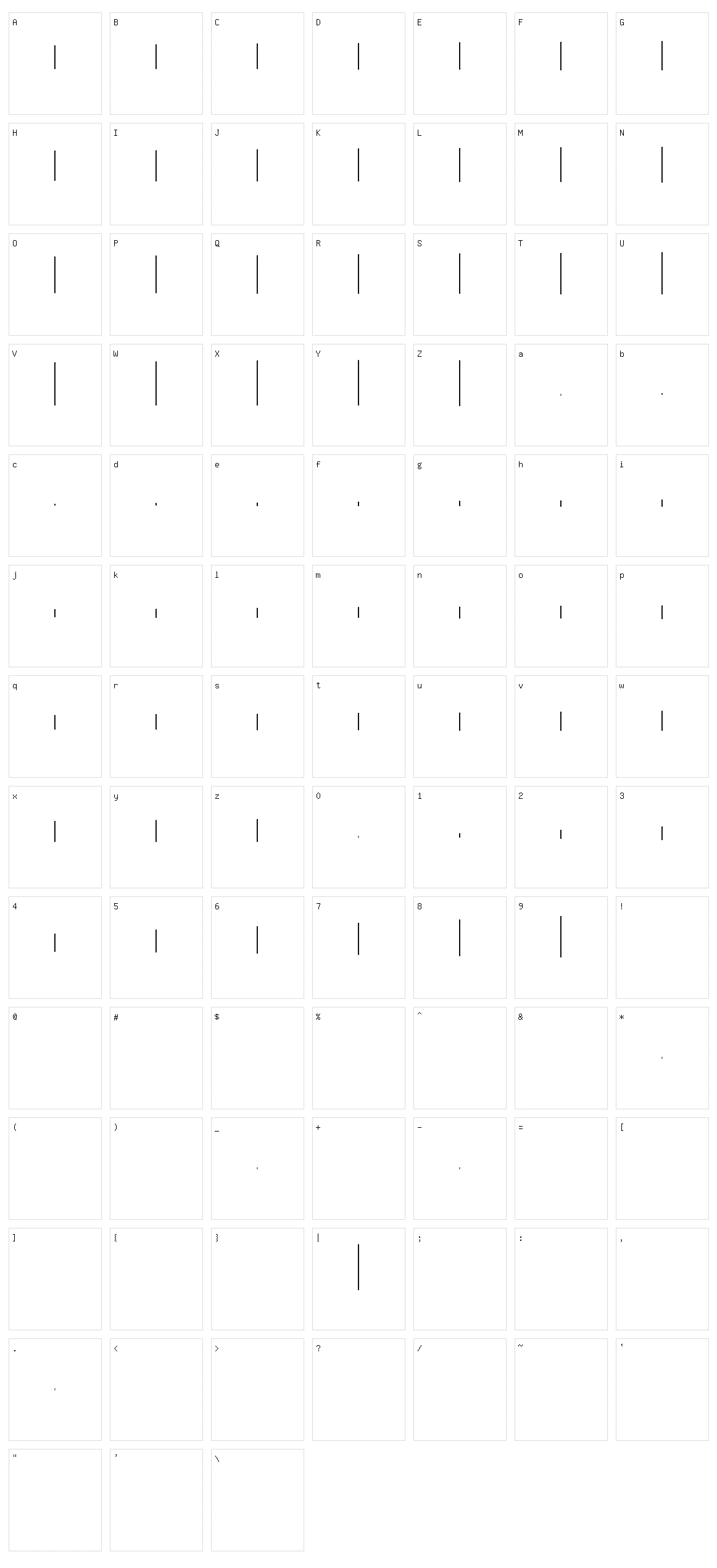 Wavefont Character Set