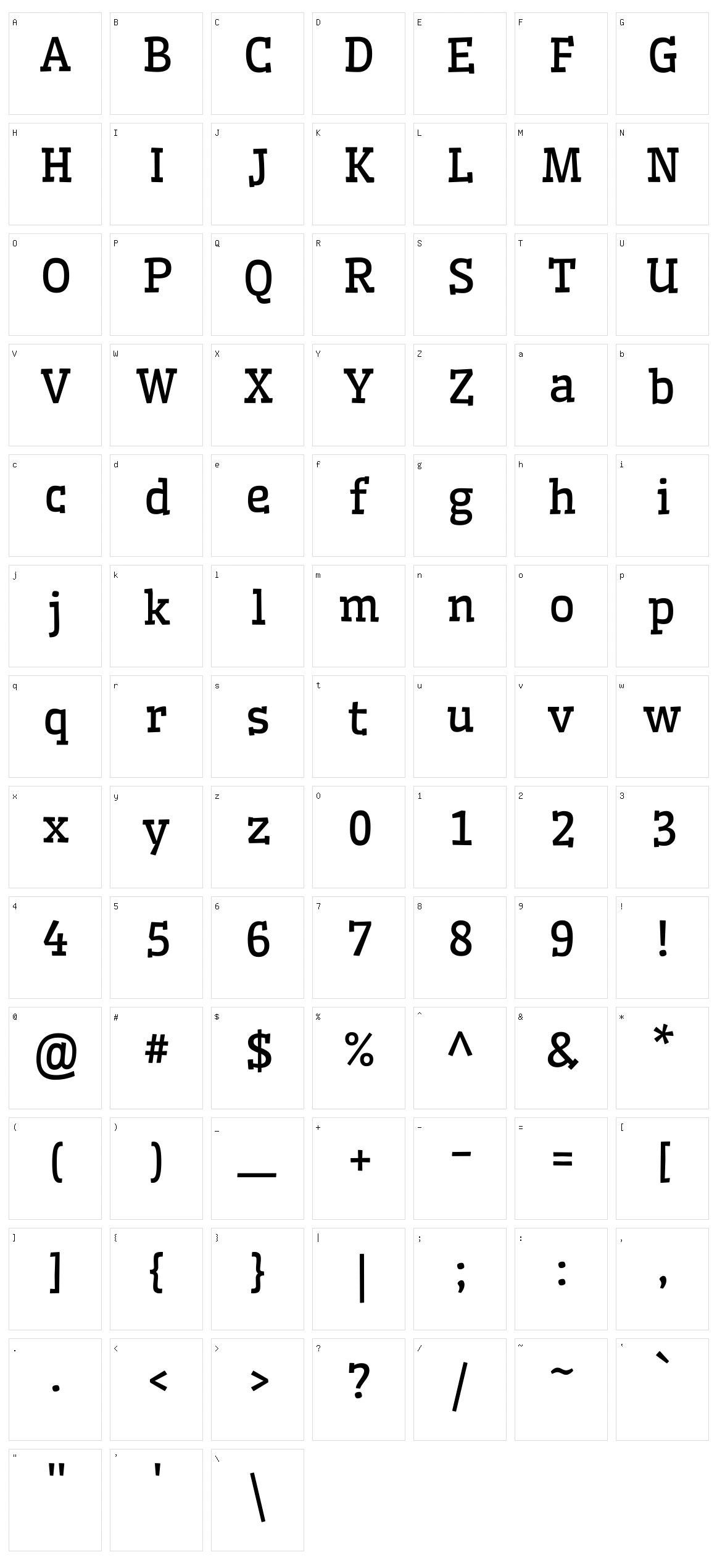 Wellfleet Character Set