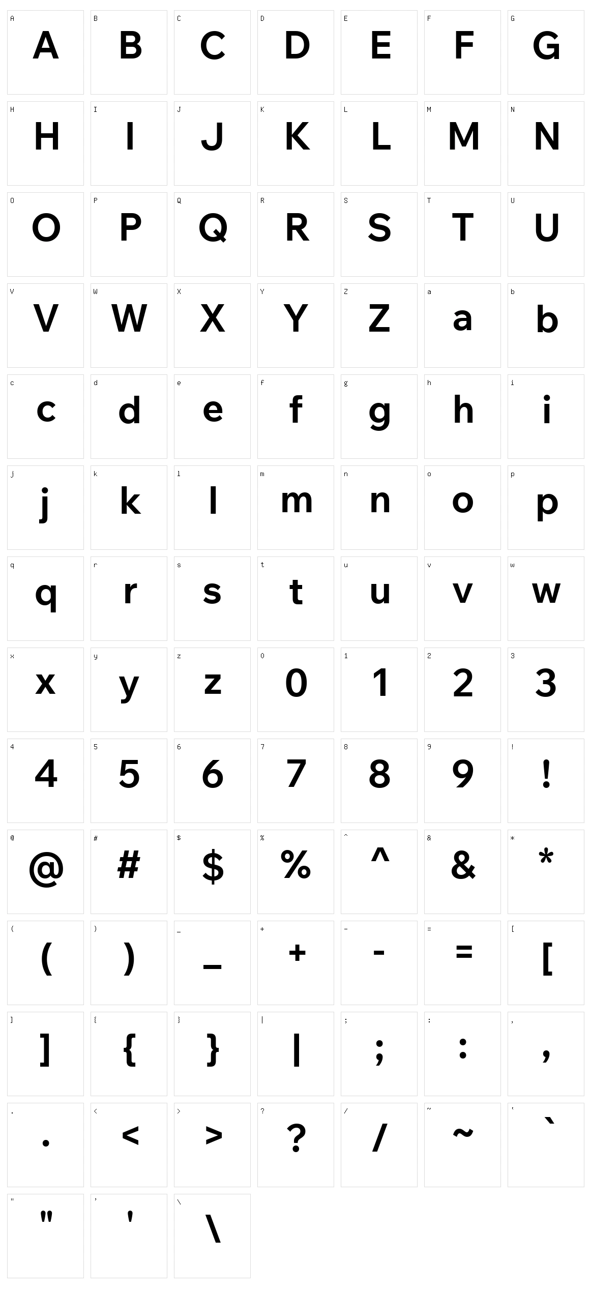 Wix madefor text Character Set