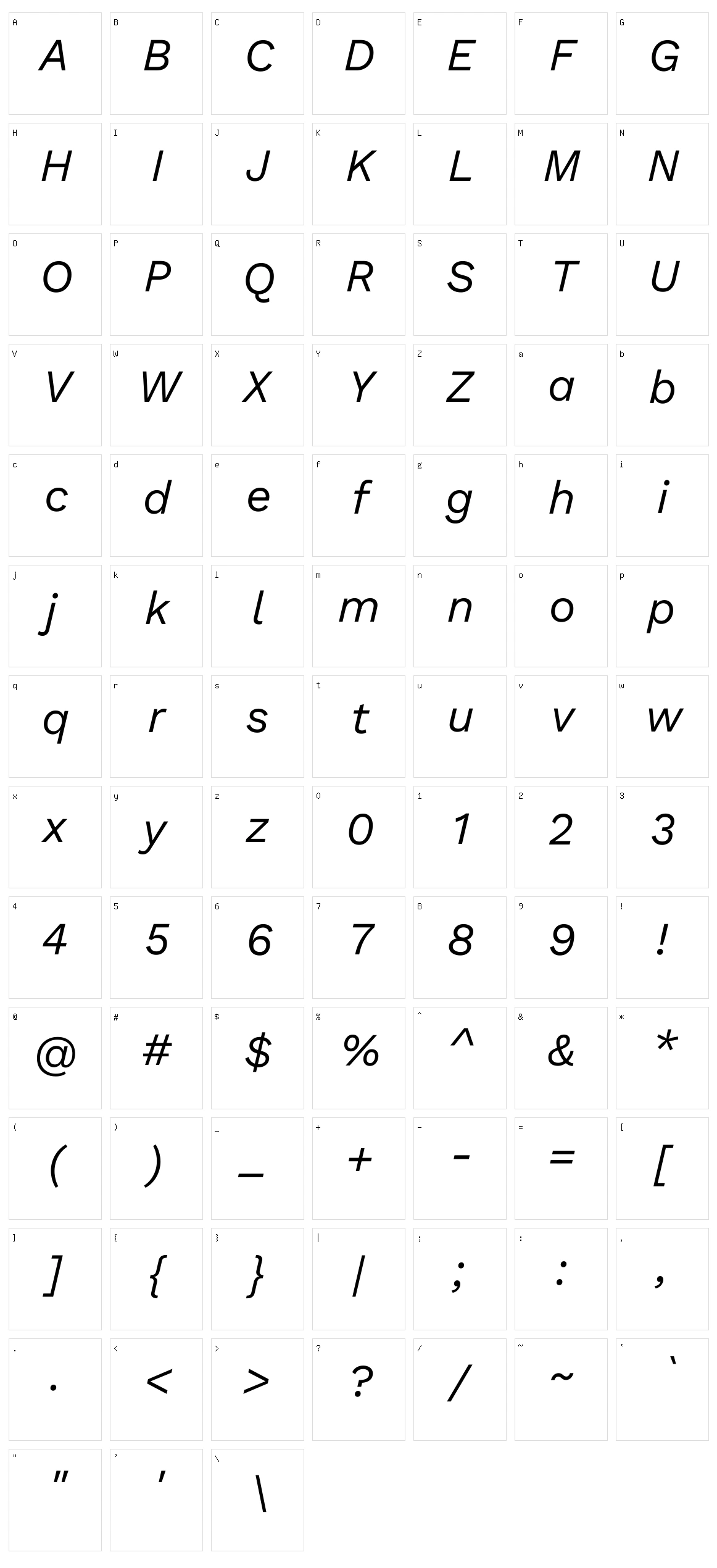 Work sans Character Set