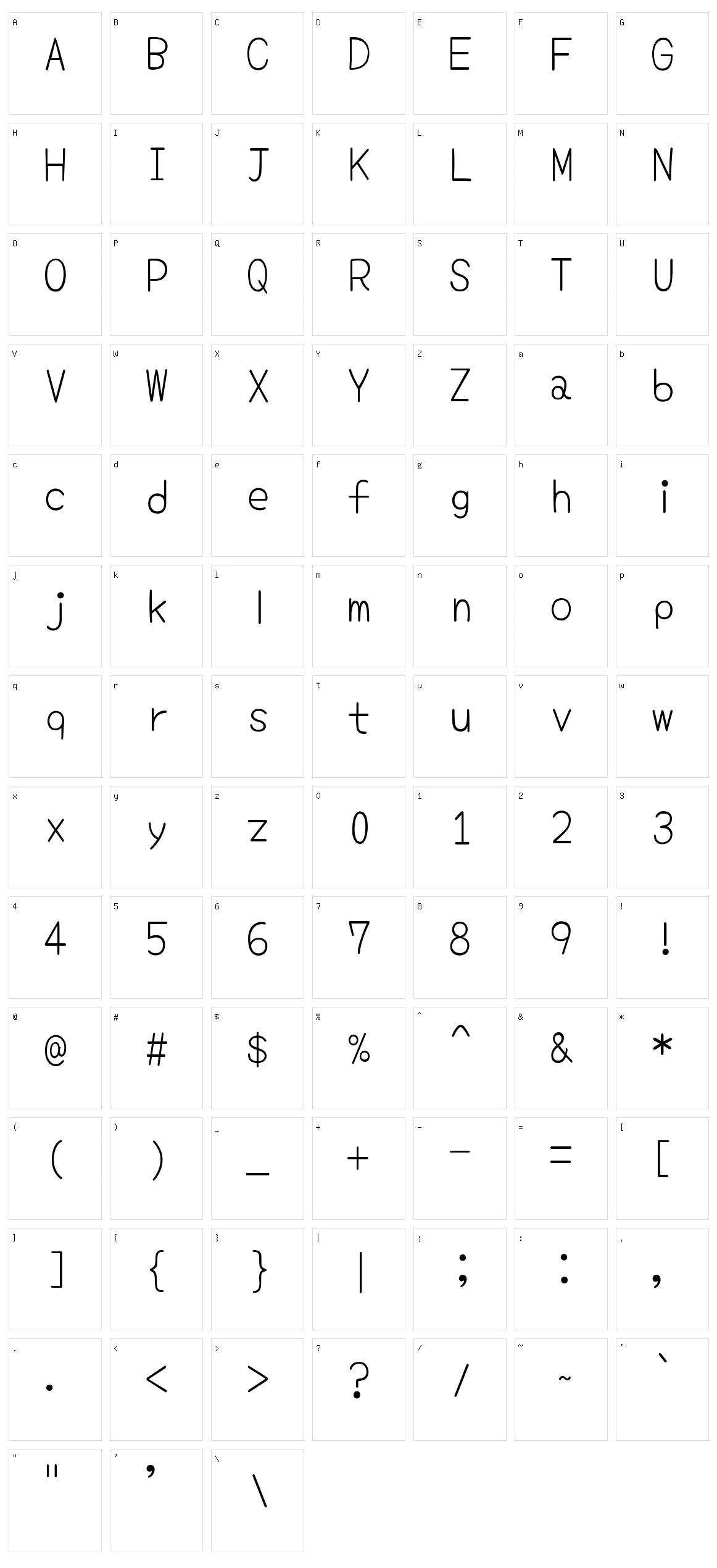 Yomogi Character Set