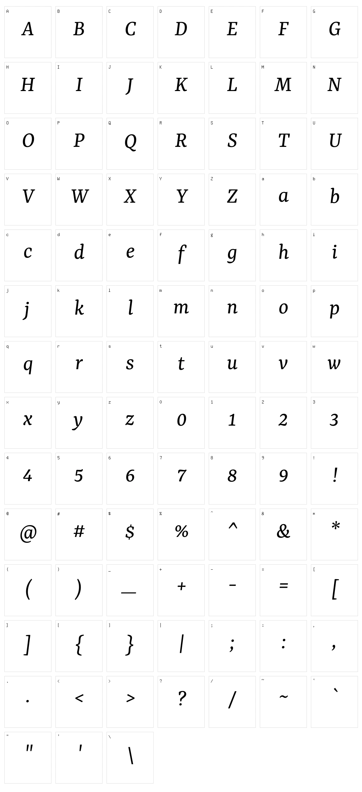 Yrsa Character Set