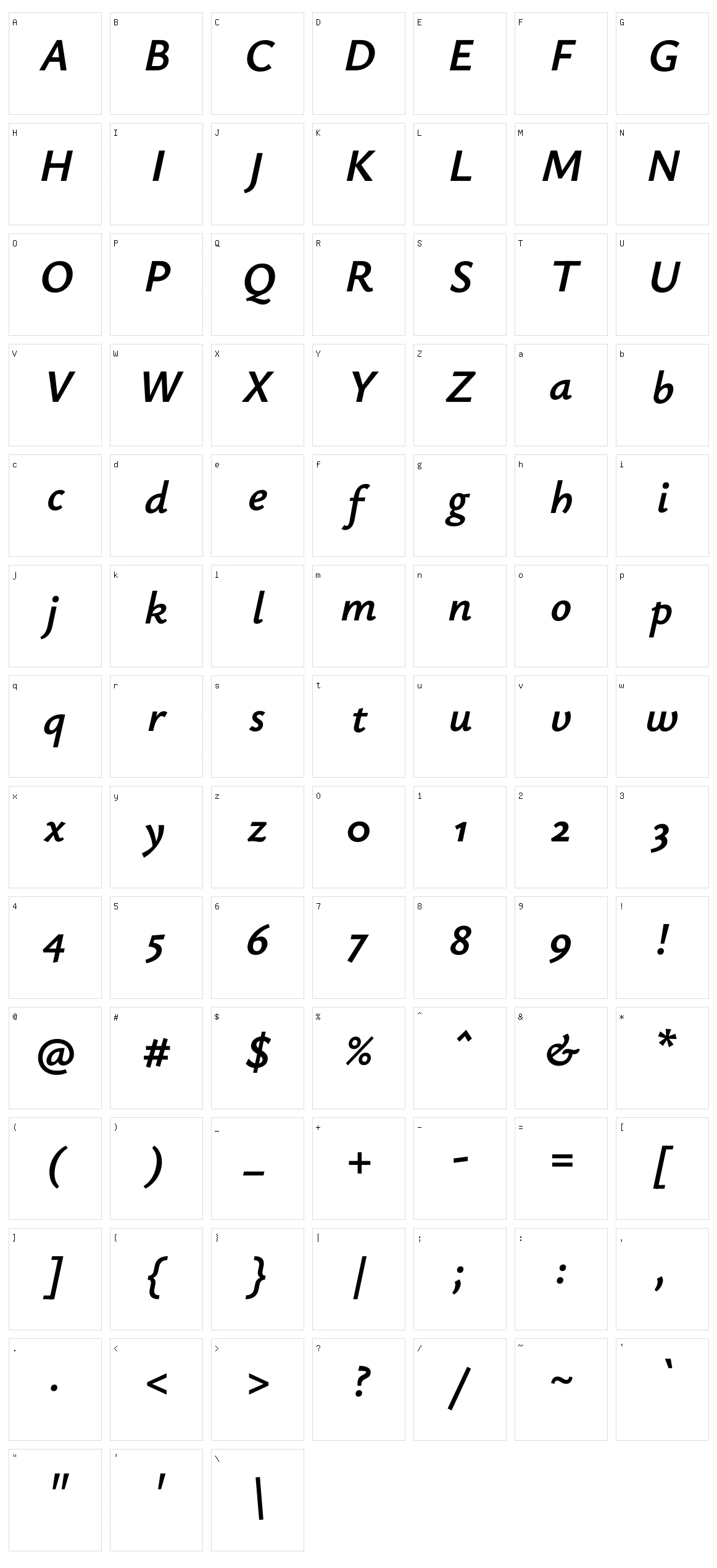 Ysabeau Character Set