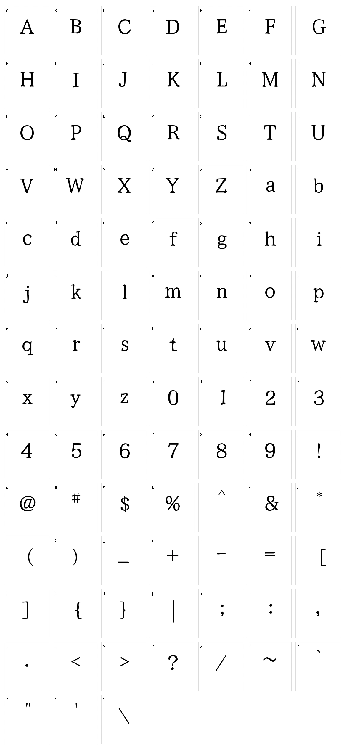 Yuji syuku Character Set