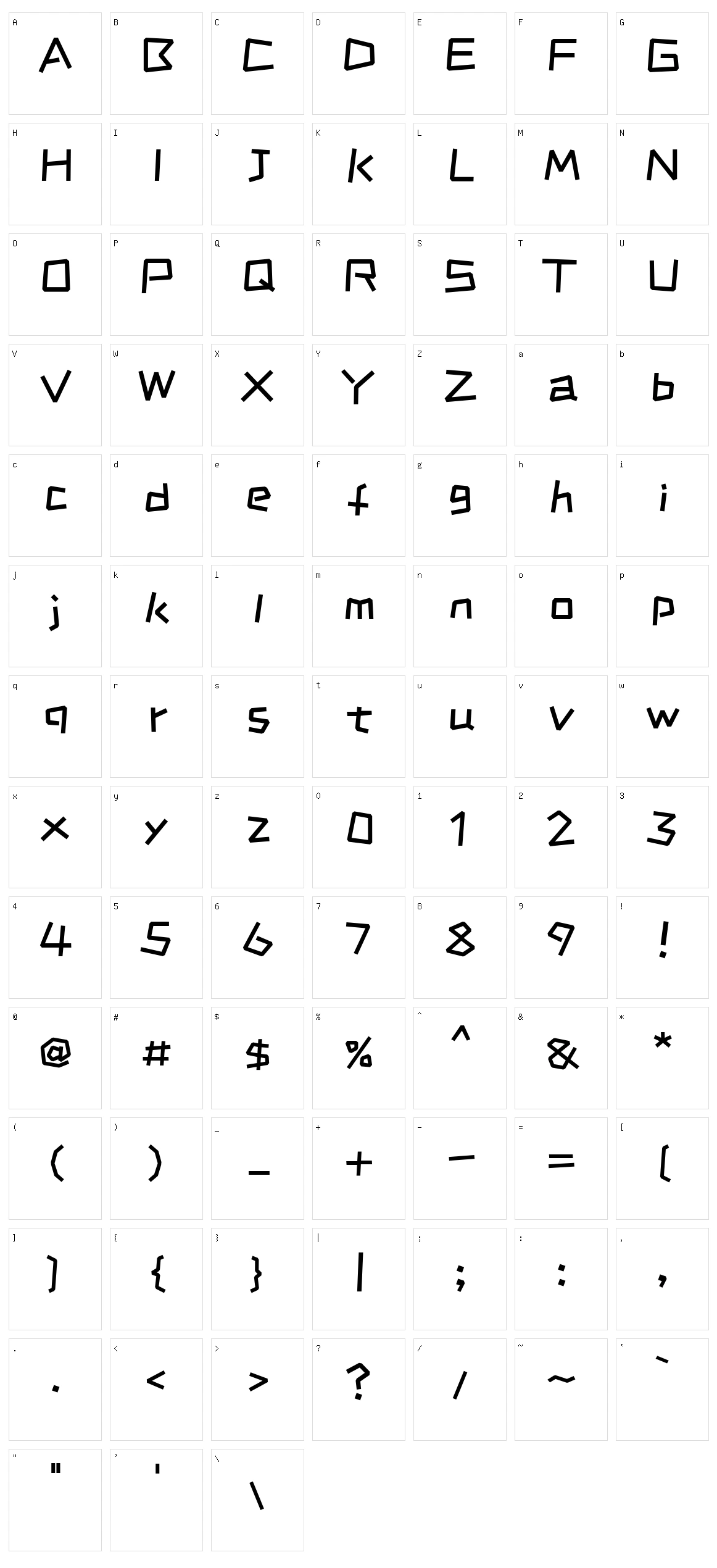 Zcool kuaile Character Set