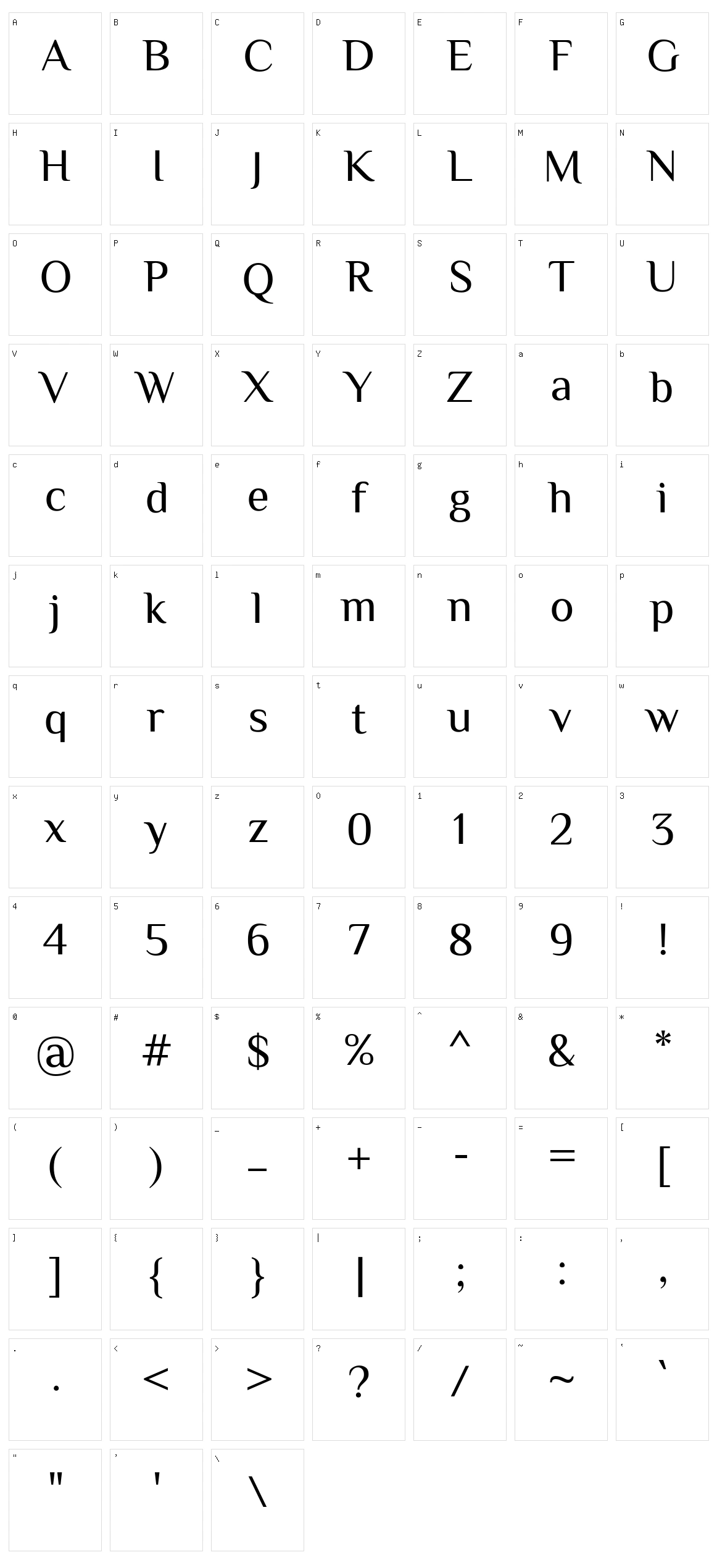 Zcool xiaowei Character Set