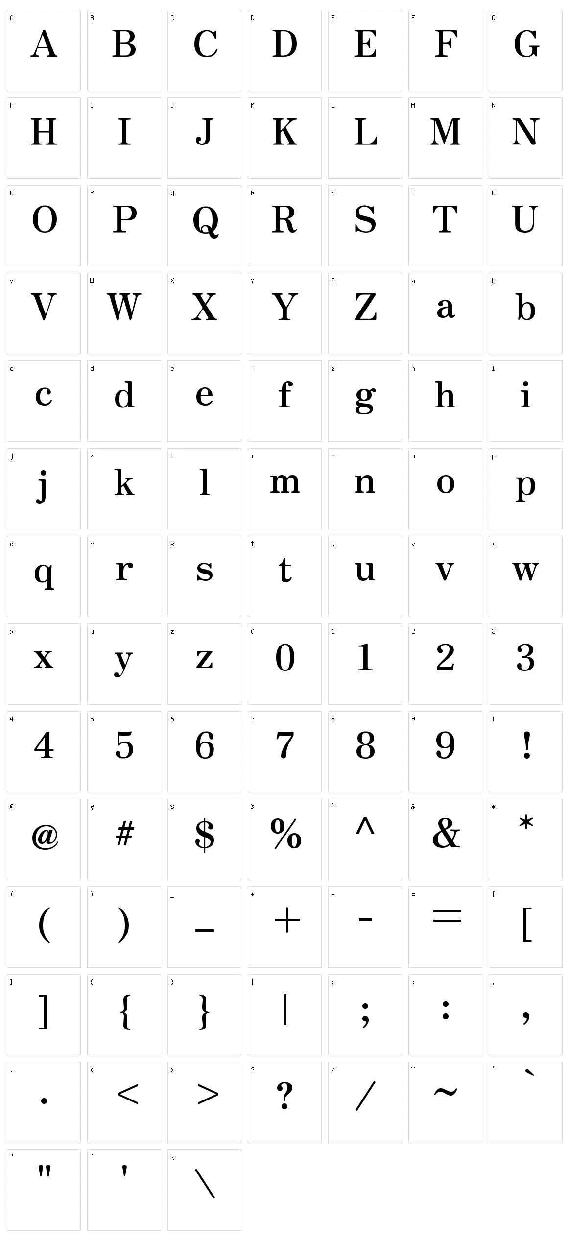 Zen antique soft Character Set