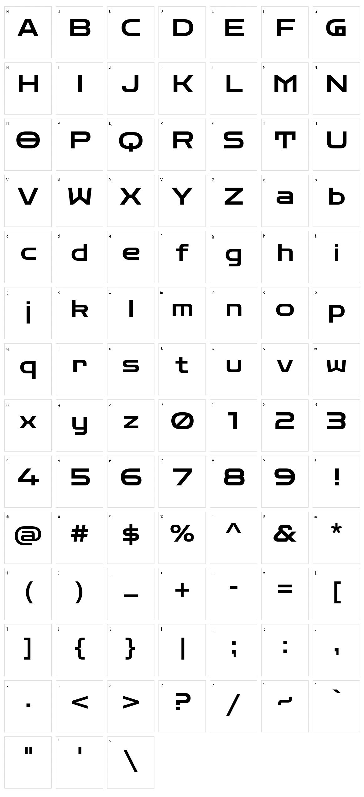 Zen dots Character Set