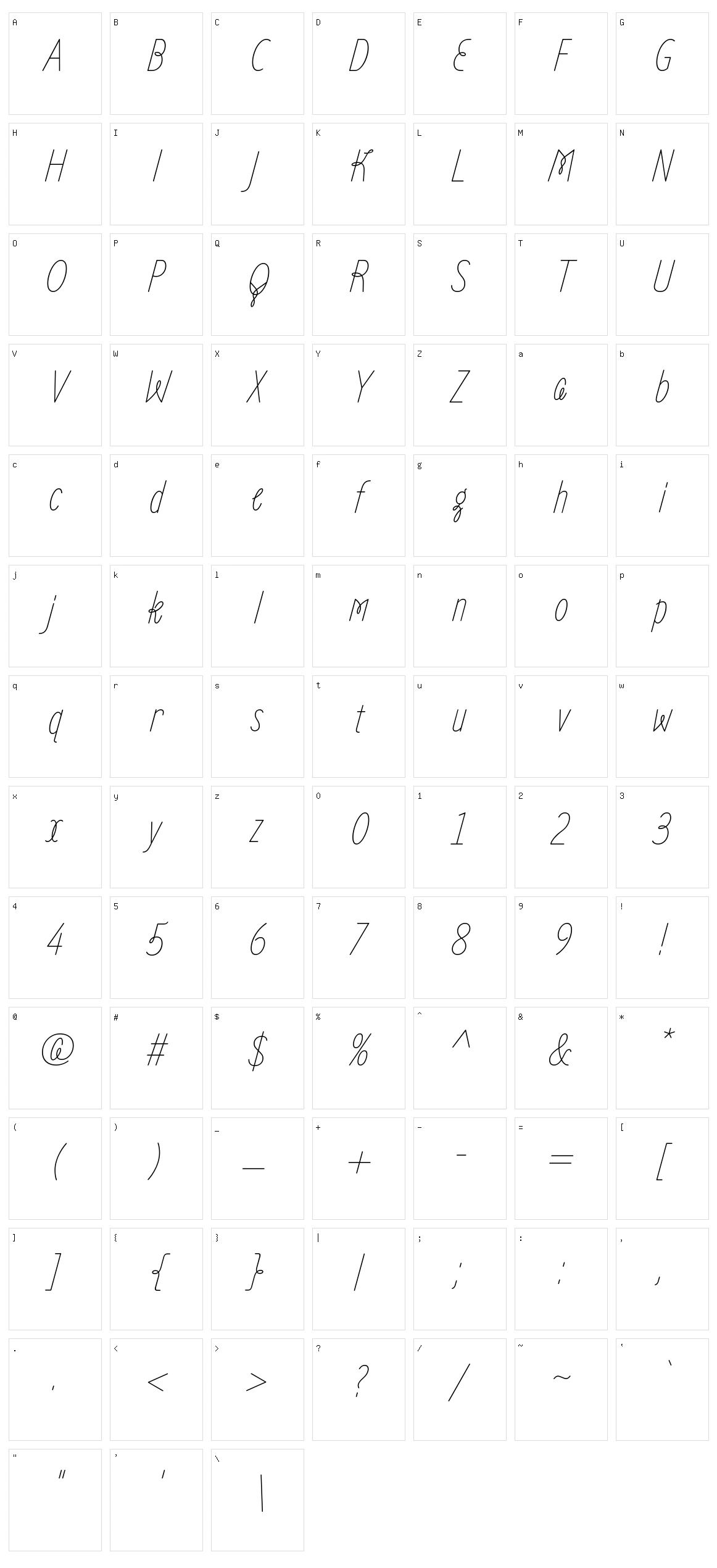 Zen loop Character Set