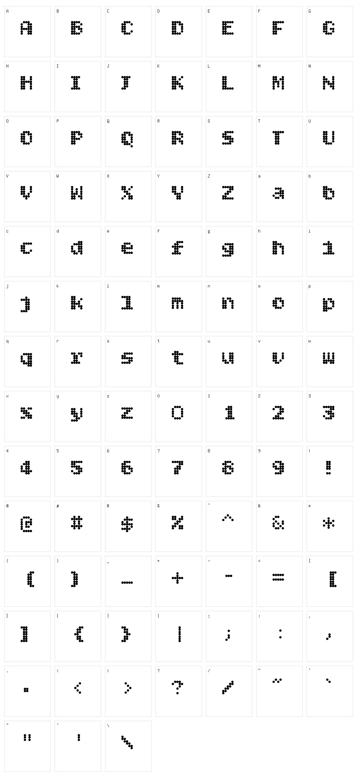 Bitcount Grid Double Ink Character Set