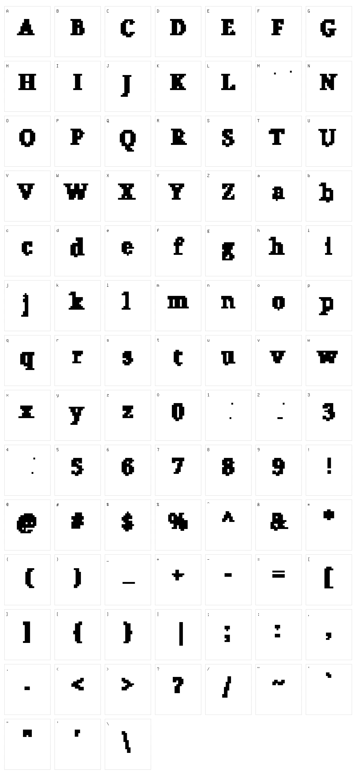 Coral Pixels Character Set