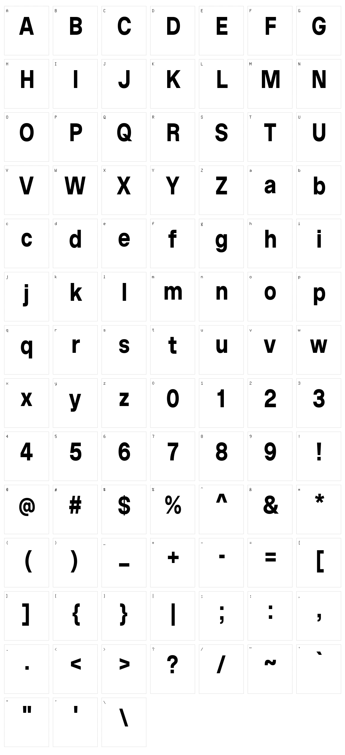 Cossette Texte Character Set