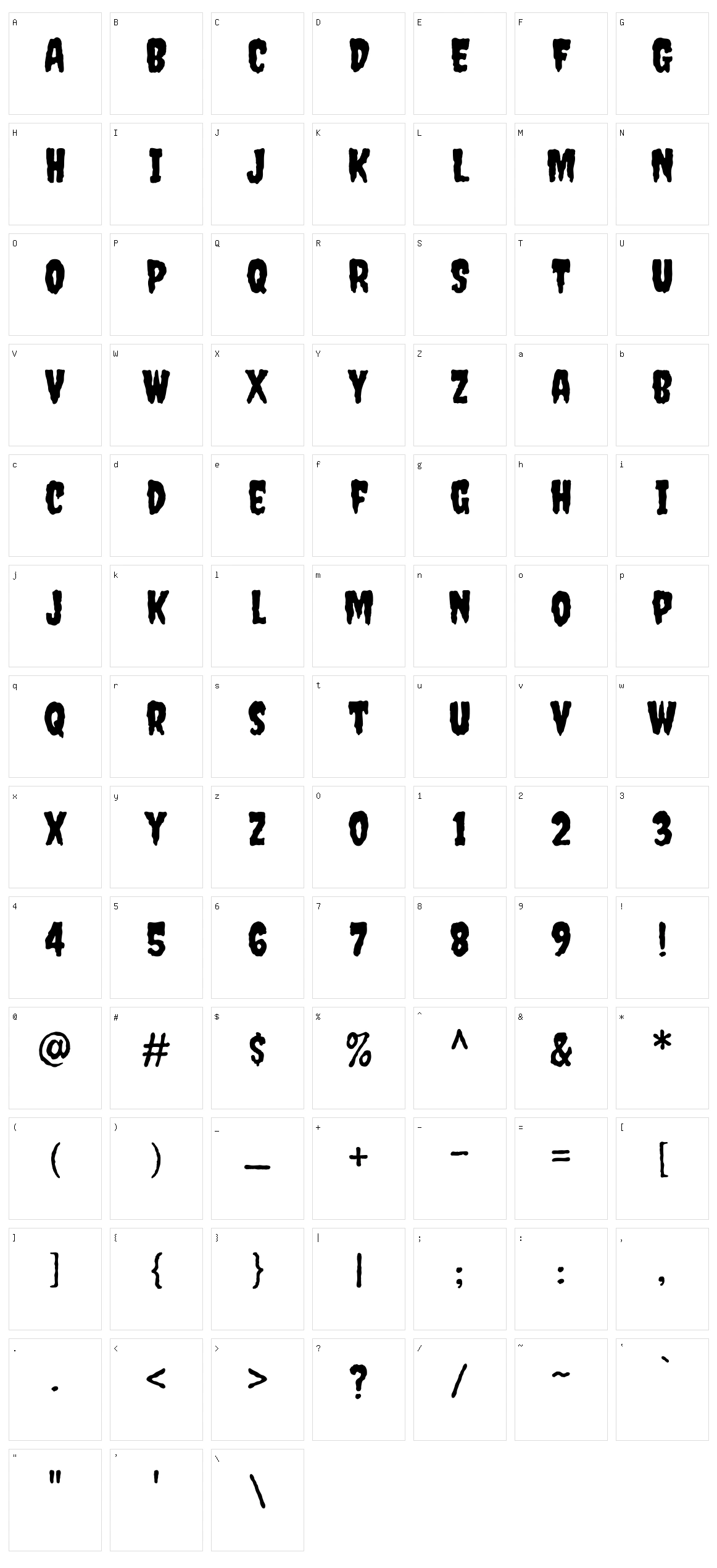 Creepster Caps Character Set