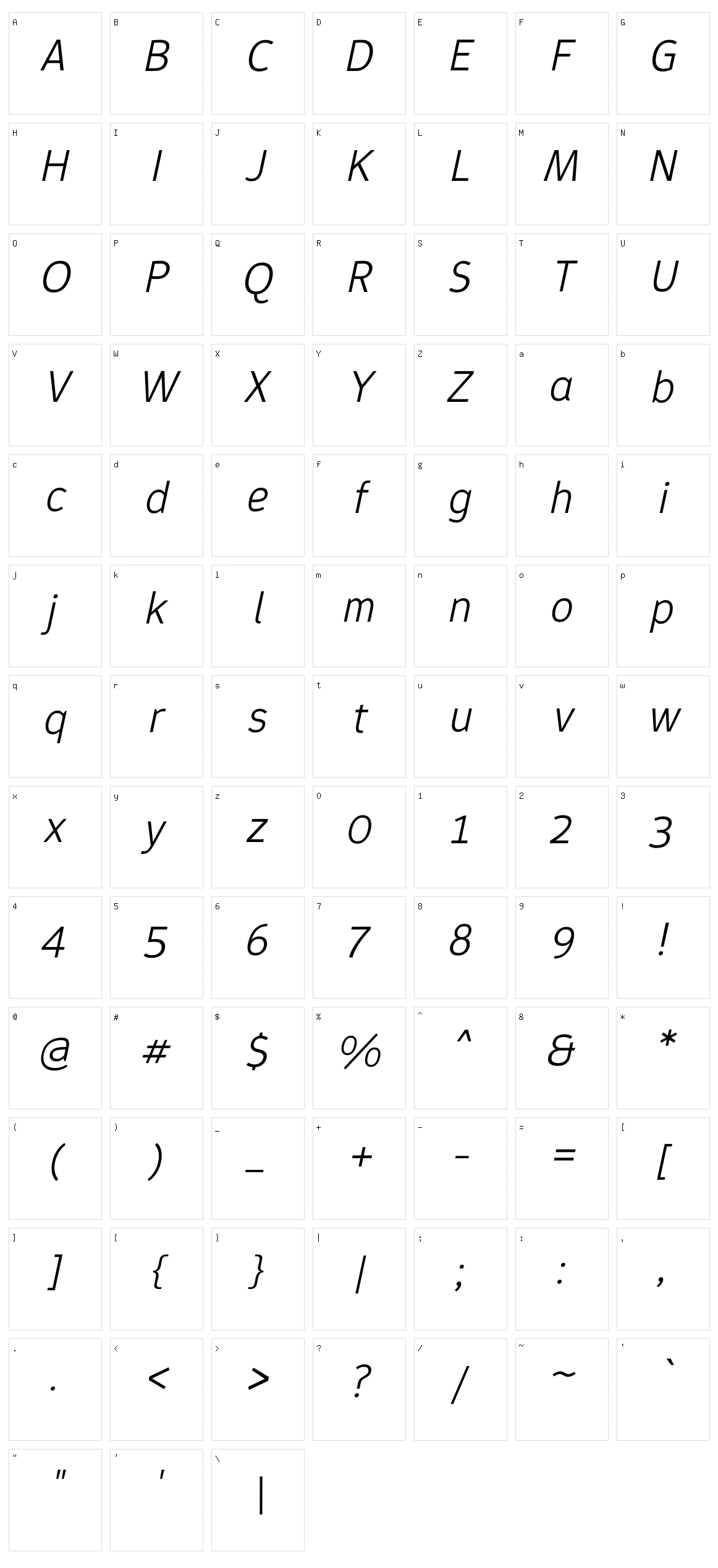 Epunda Sans Character Set