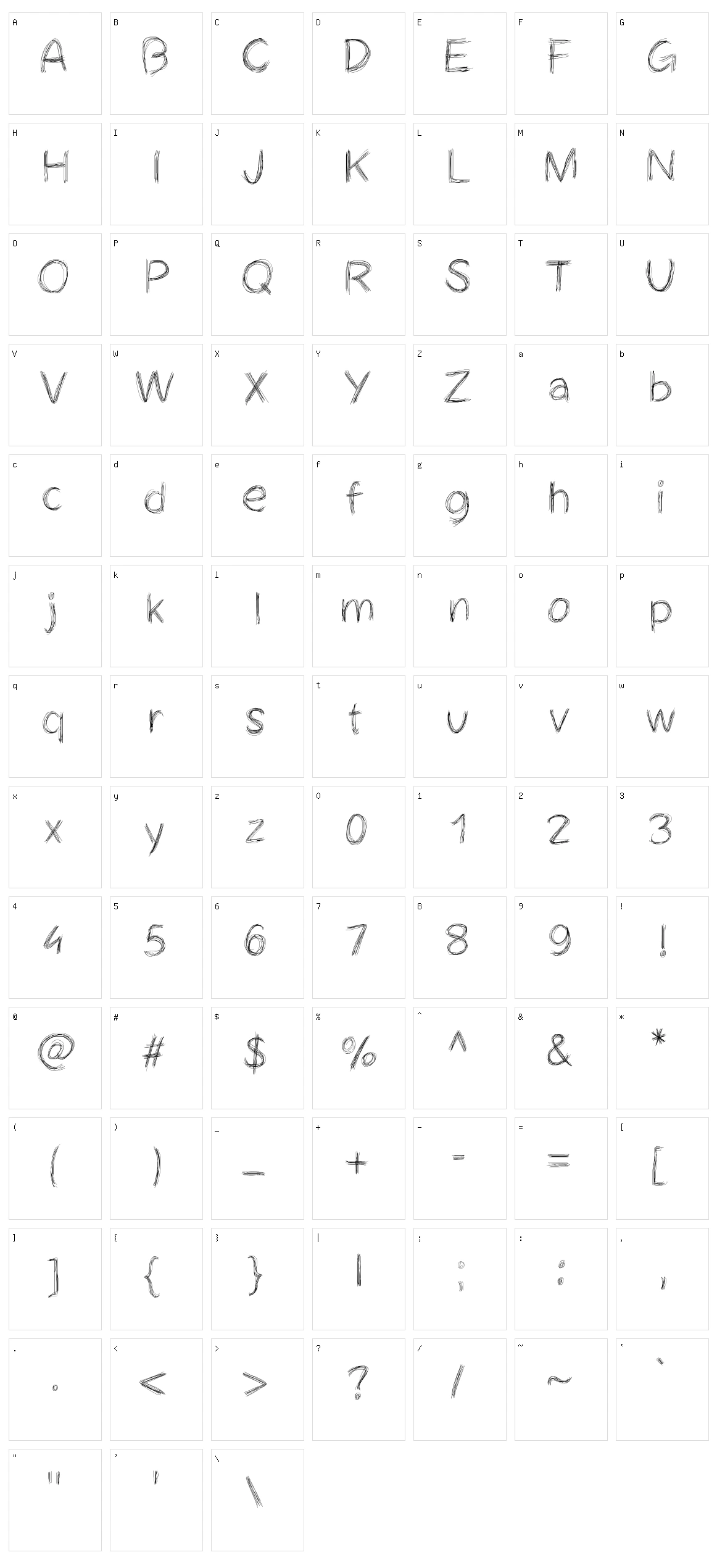 Cheveuxdange Character Set