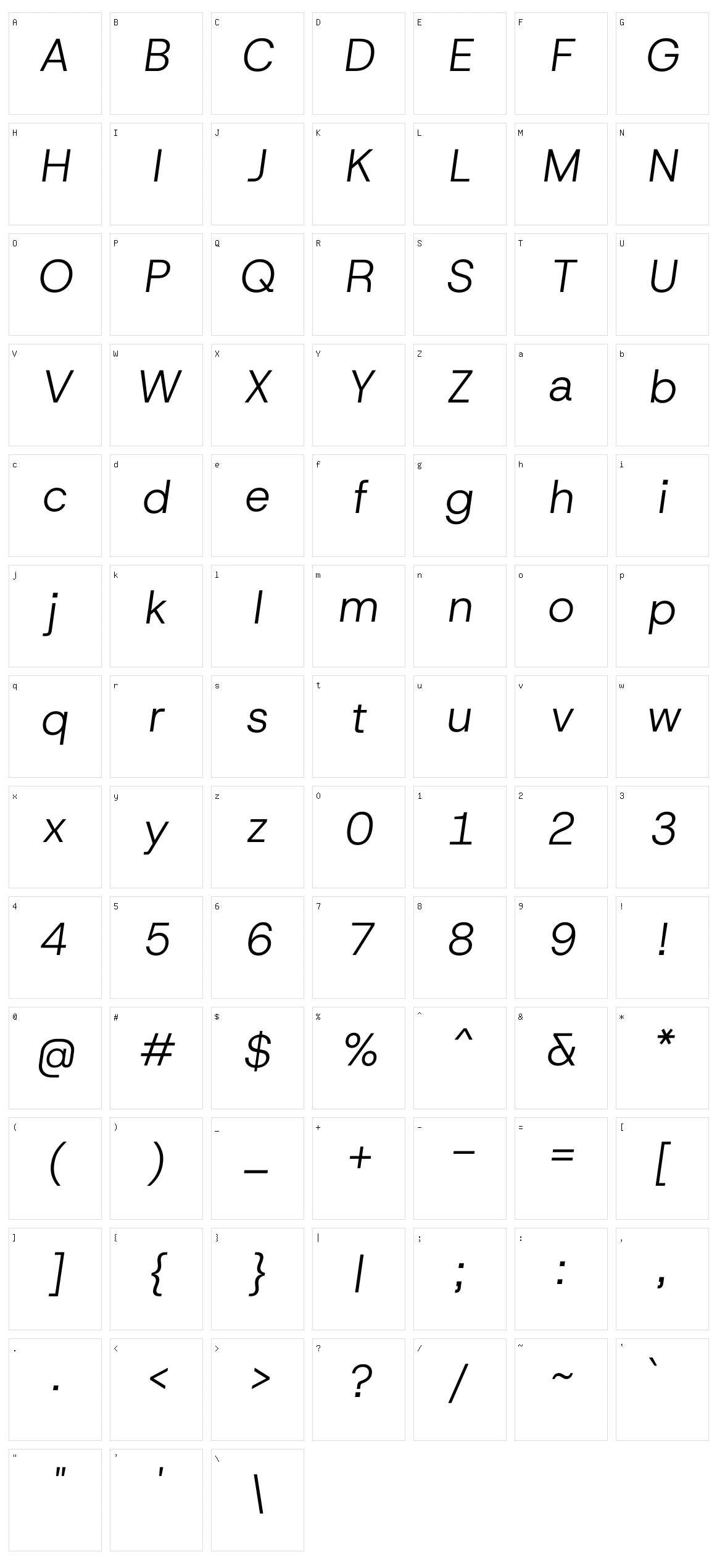 Host Grotesk Character Set