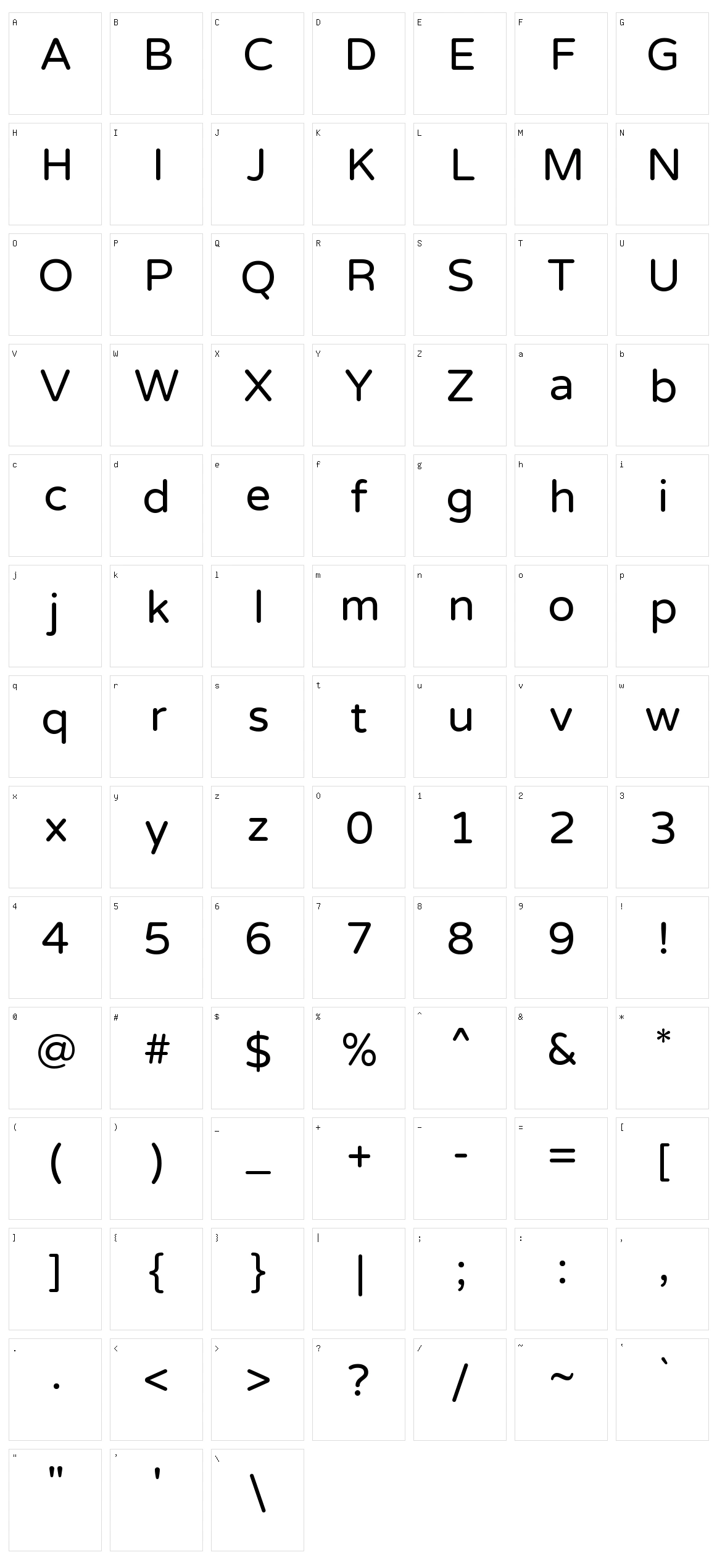 Huninn Character Set