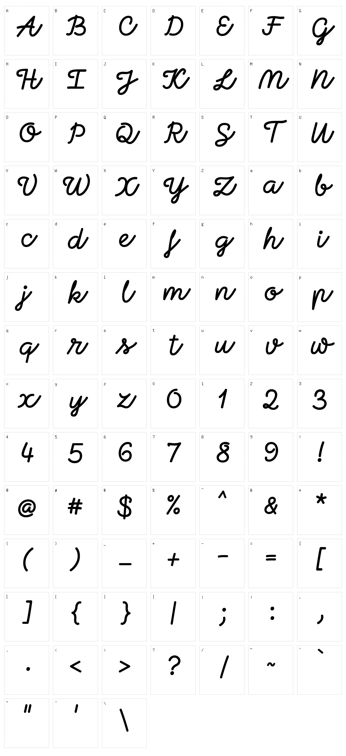 Momo Signature Character Set