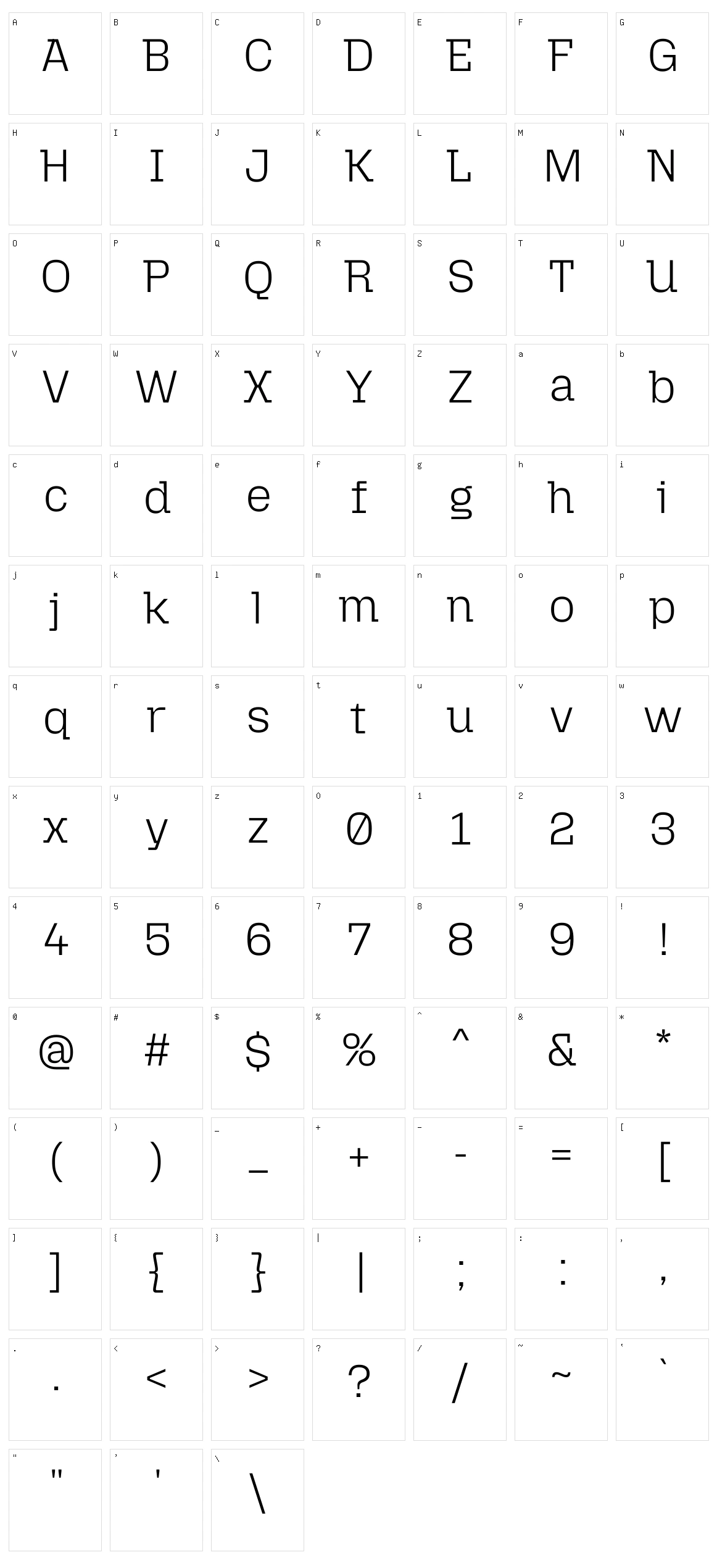 Mozilla Headline Character Set
