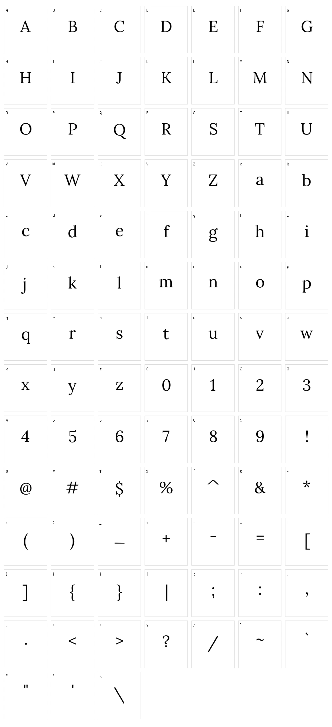 Parastoo Character Set