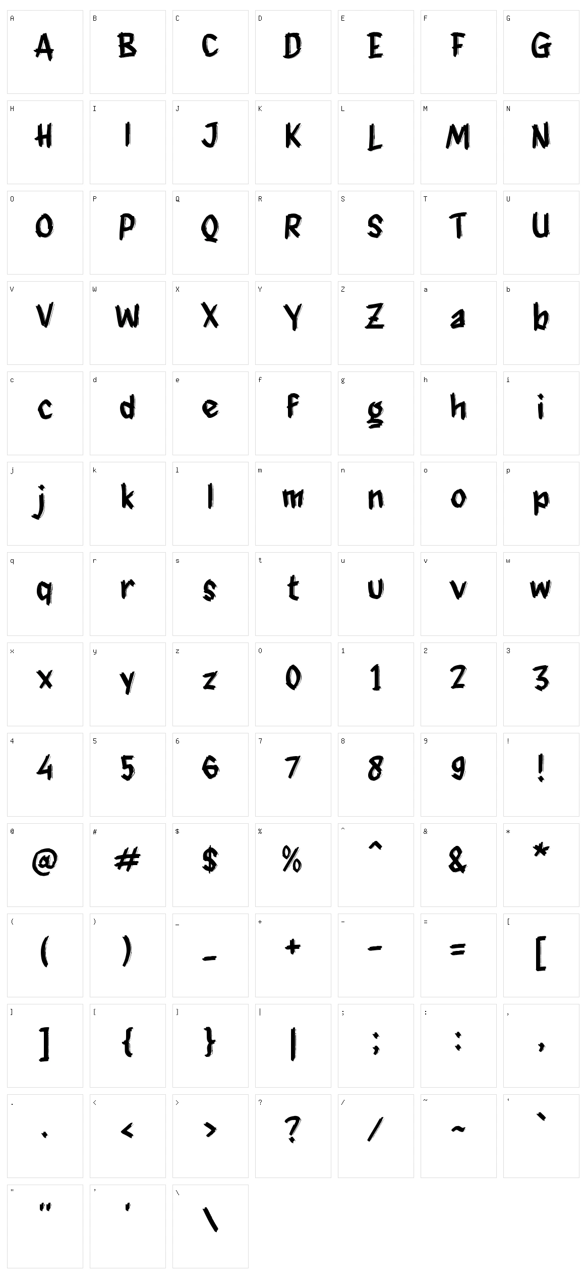 g Gerbong Character Set