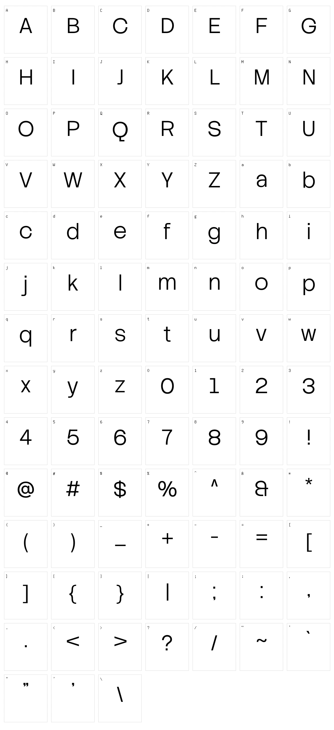 Stack Sans Headline Character Set