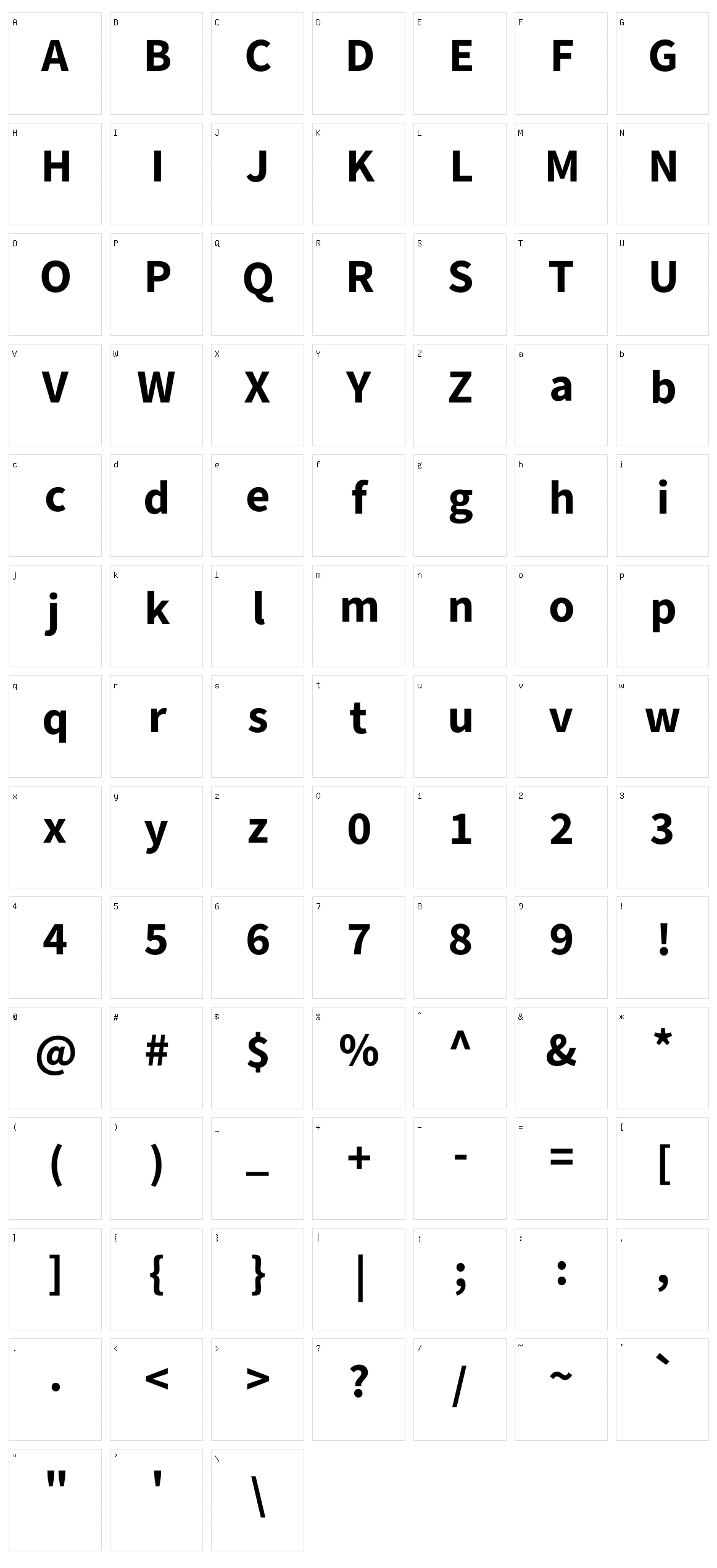 Tirra Character Set