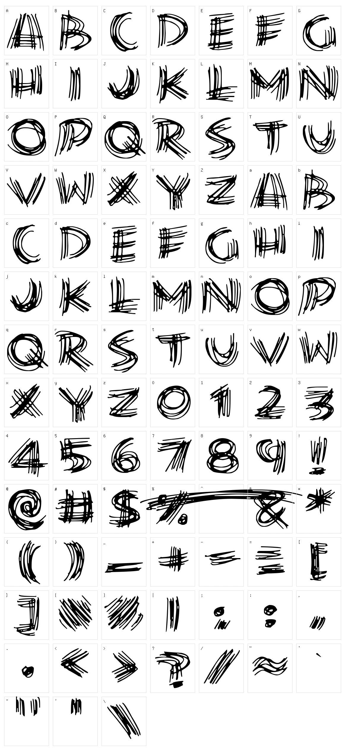 Scribble Lines Character Set