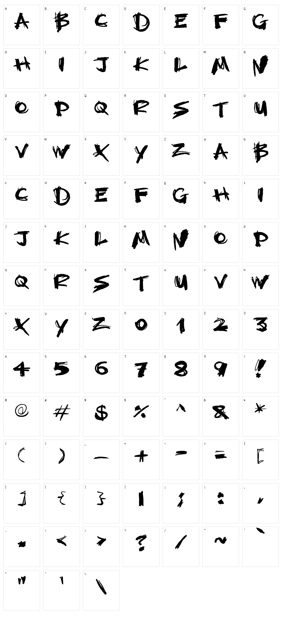 Bad Brush Character Set