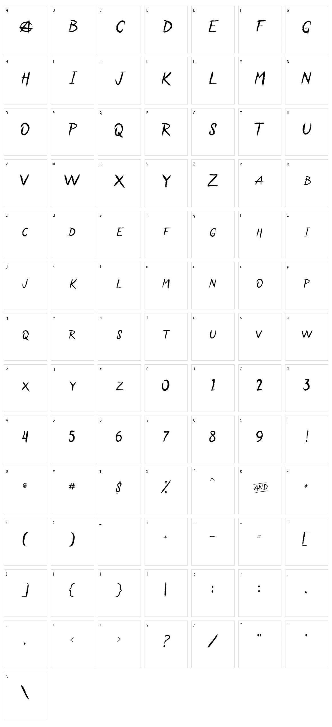 Anarchaos Character Set