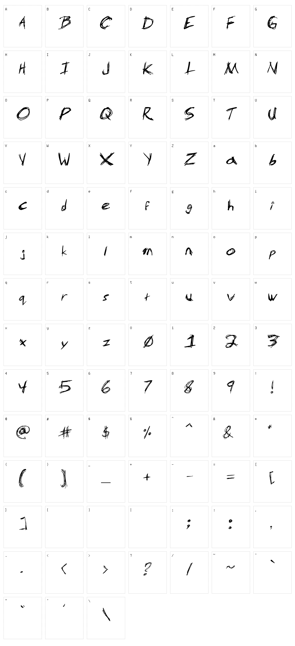 MS-Scratch Character Set