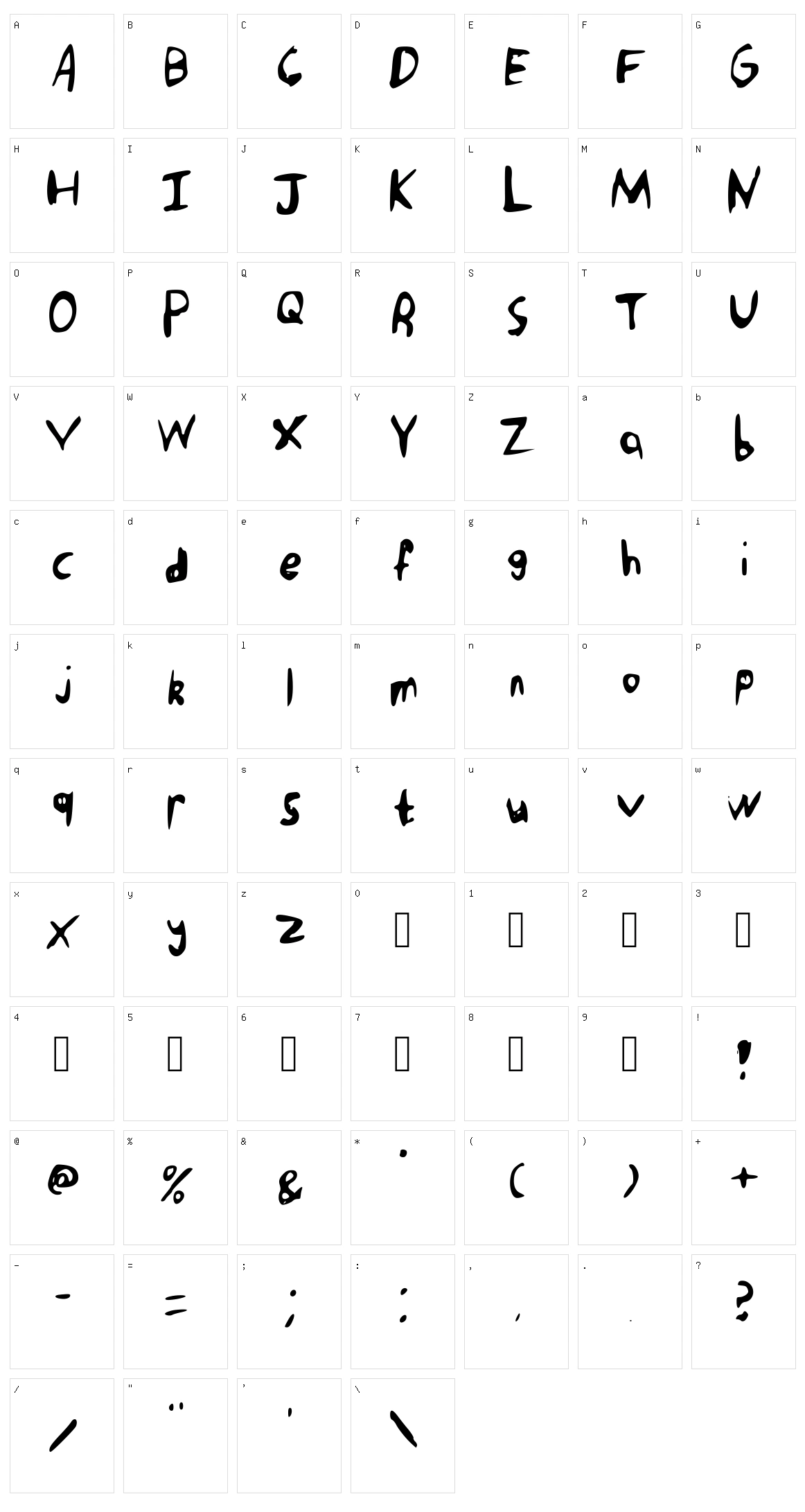 Punk Rock Handwriting Character Set