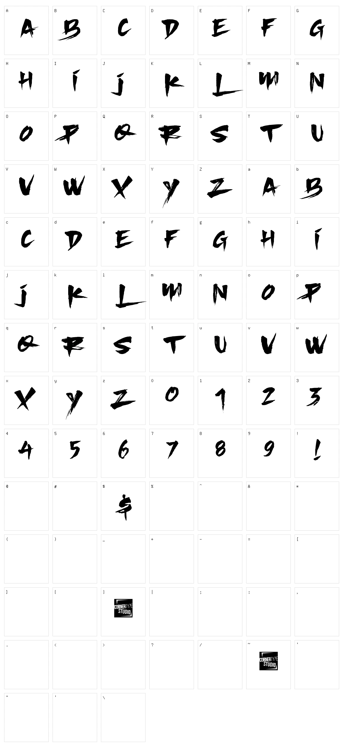 Slacker Brush Character Set