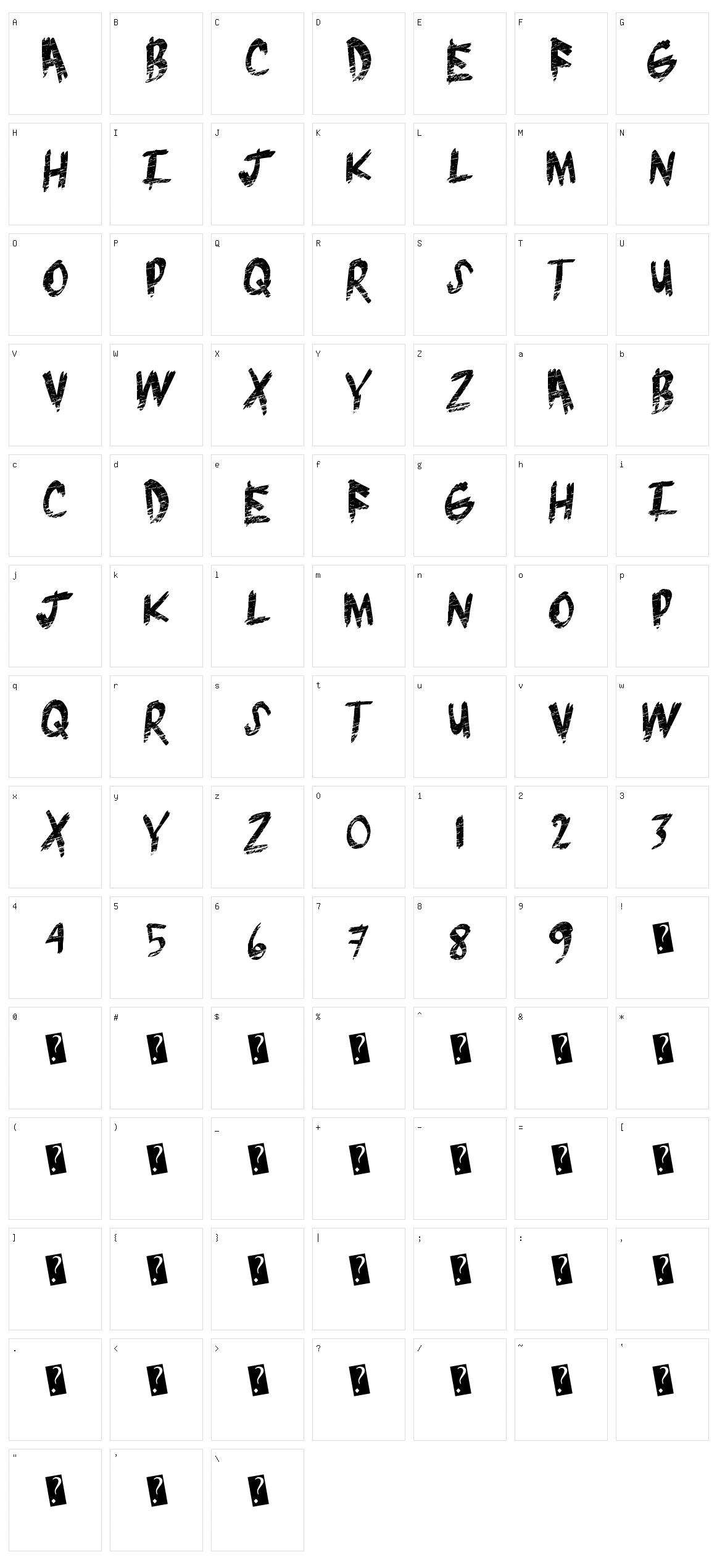 Brush Grunge Character Set
