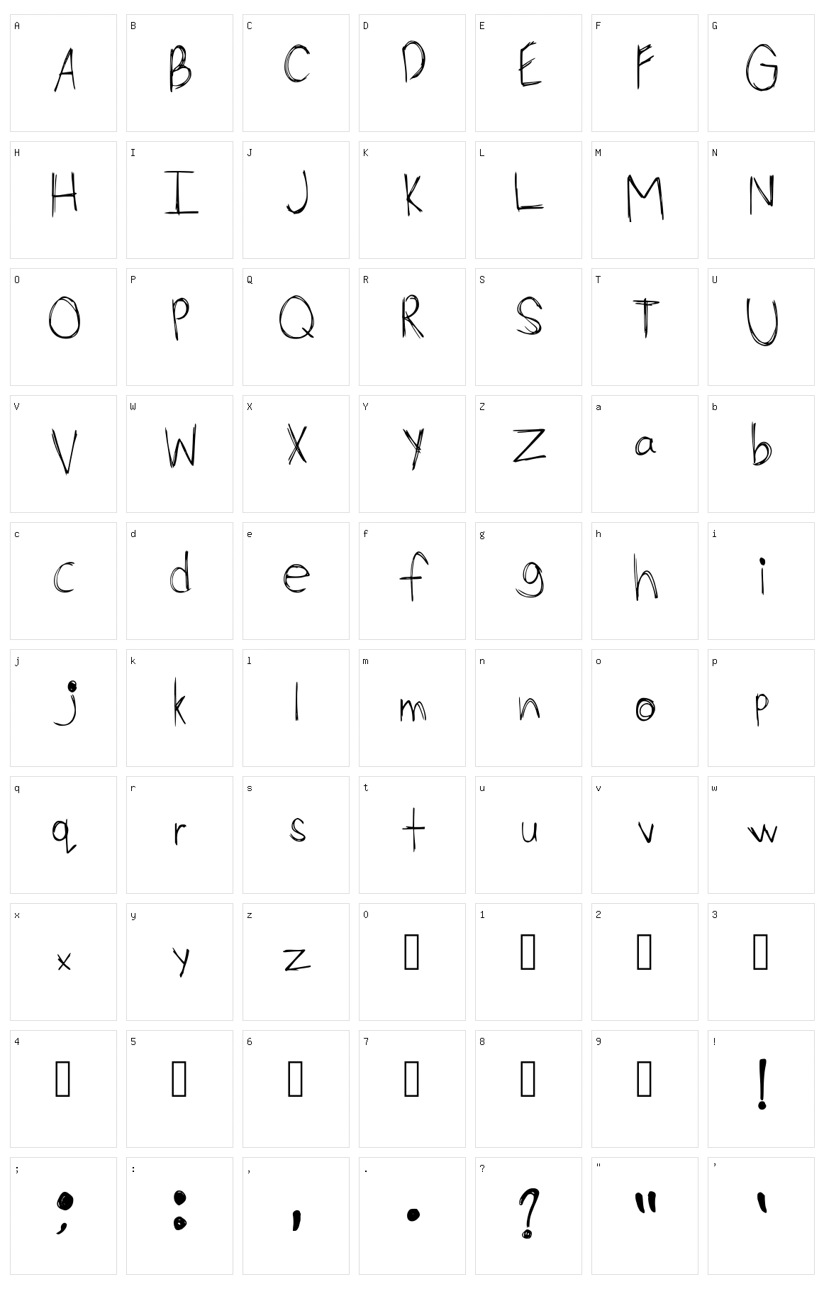 Font Saddie Pog Character Set