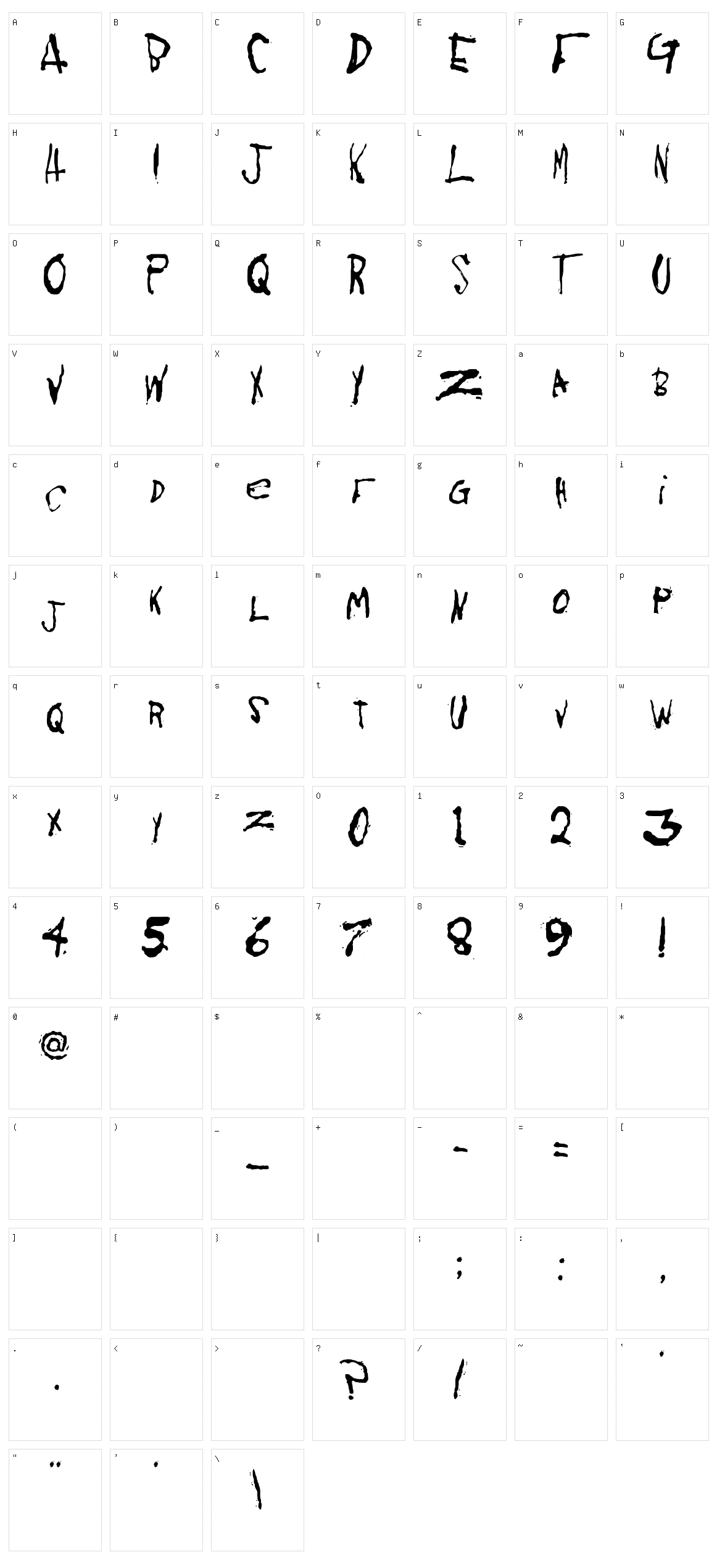 KoRnNet.too.it Character Set