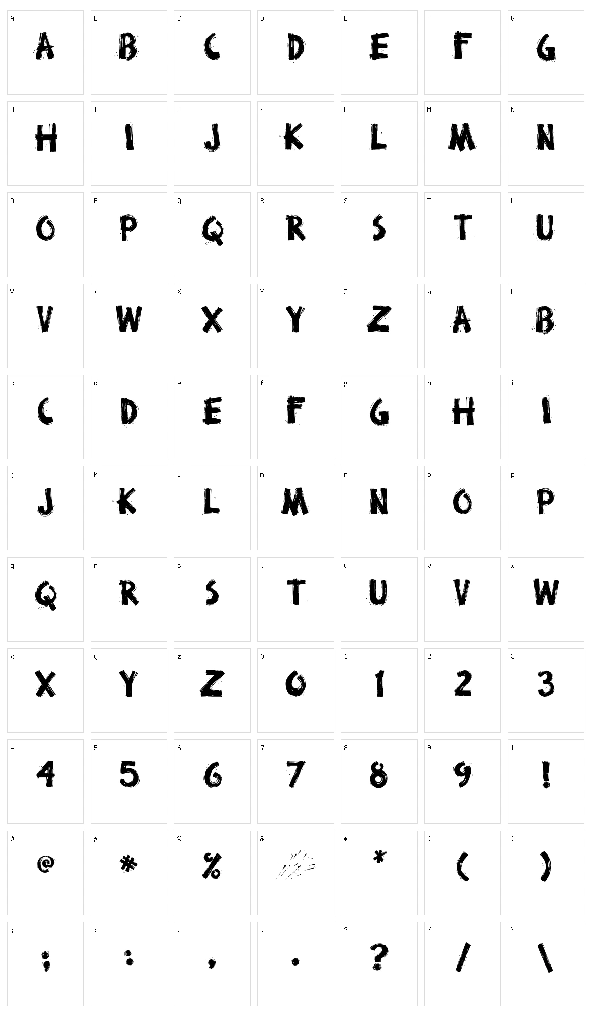 Broken Stick Character Set