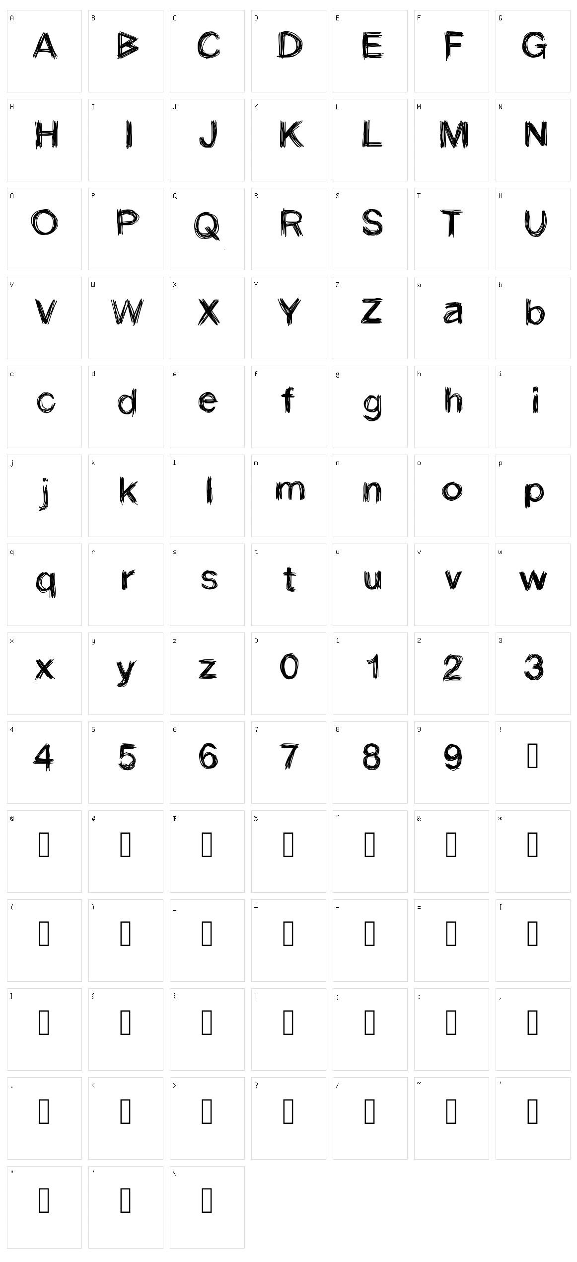 Stroke Character Set