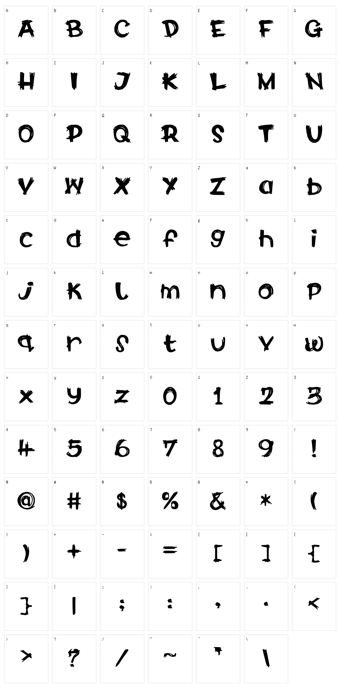 Calabar Firewood Character Set
