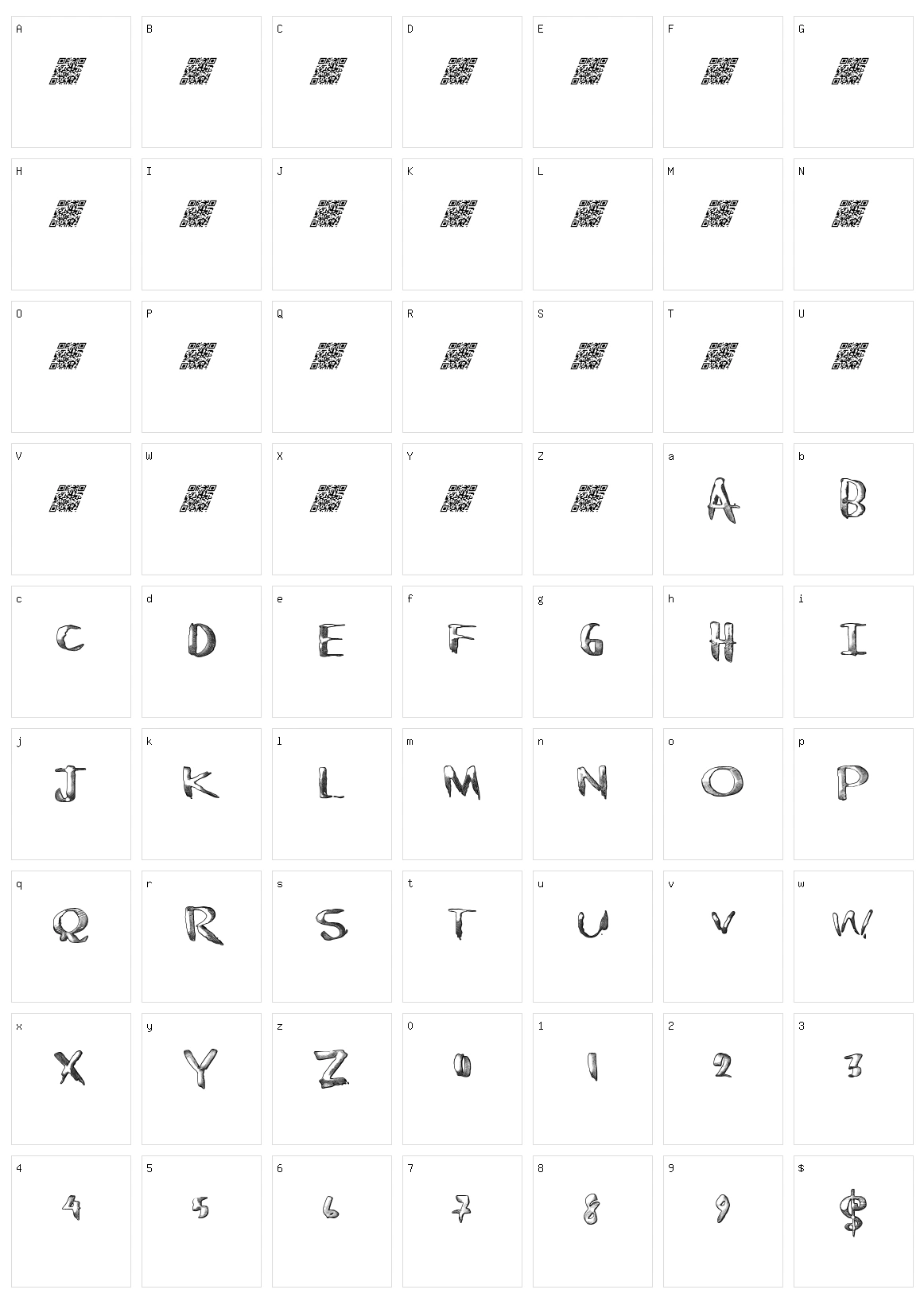 Chromest Character Set