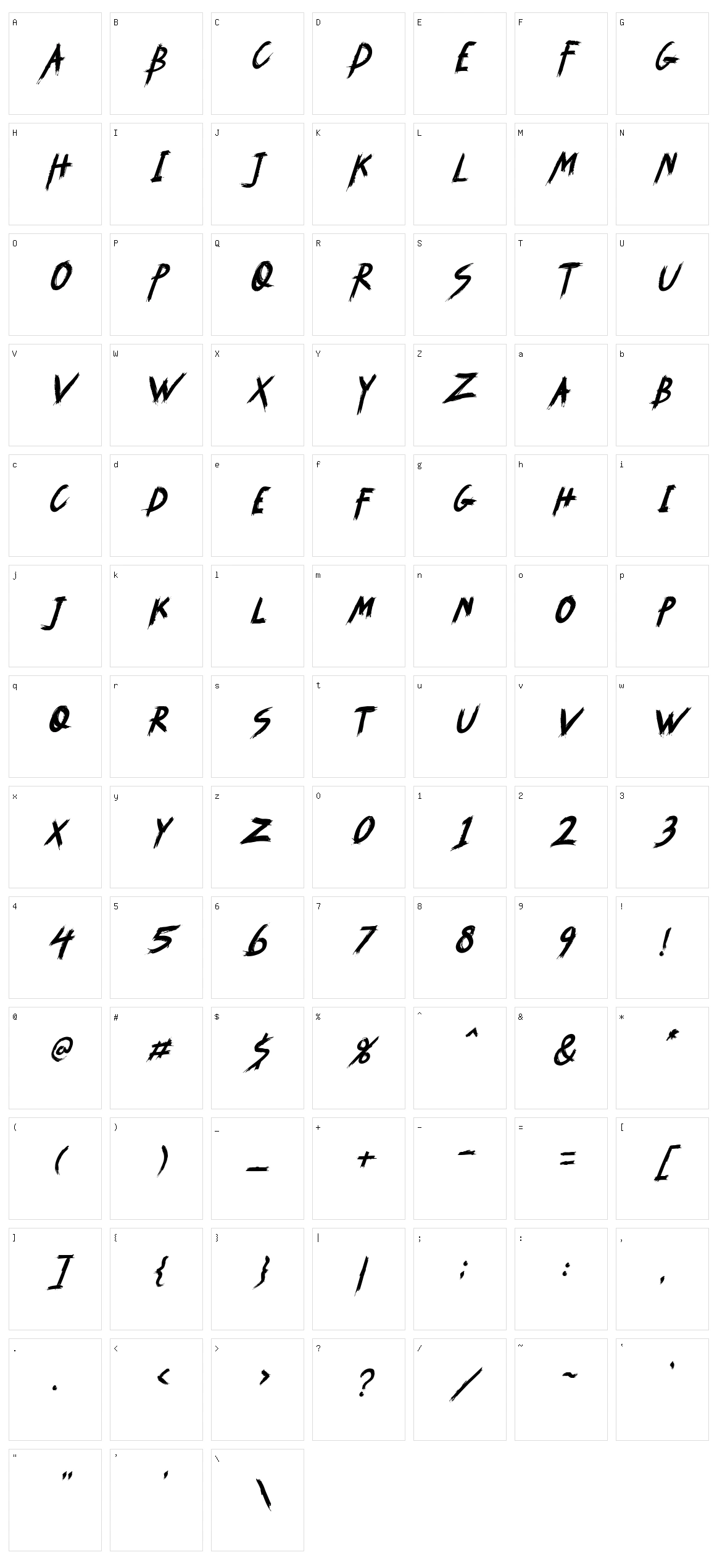 Syemox Character Set