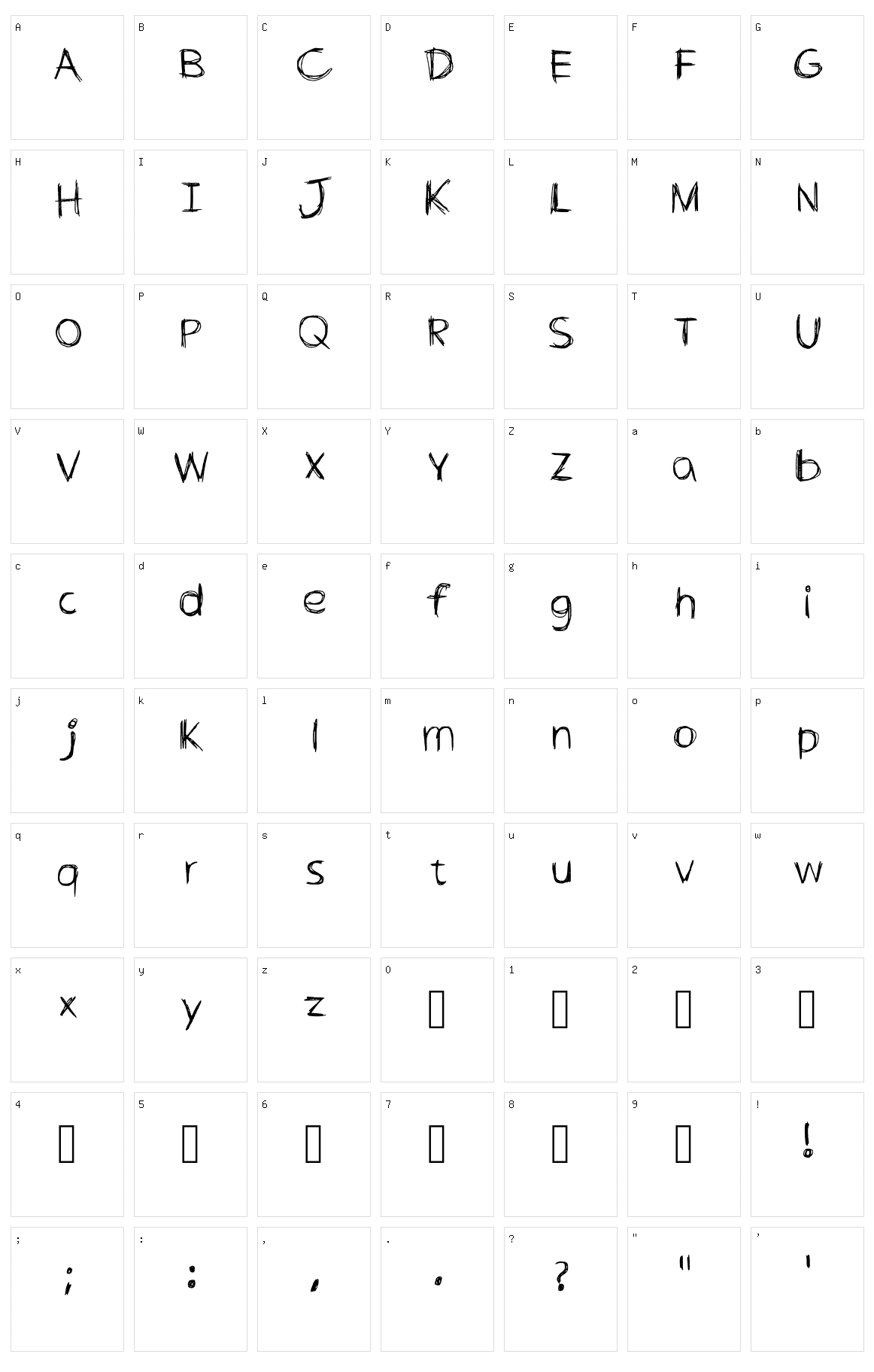 Notepad Character Set