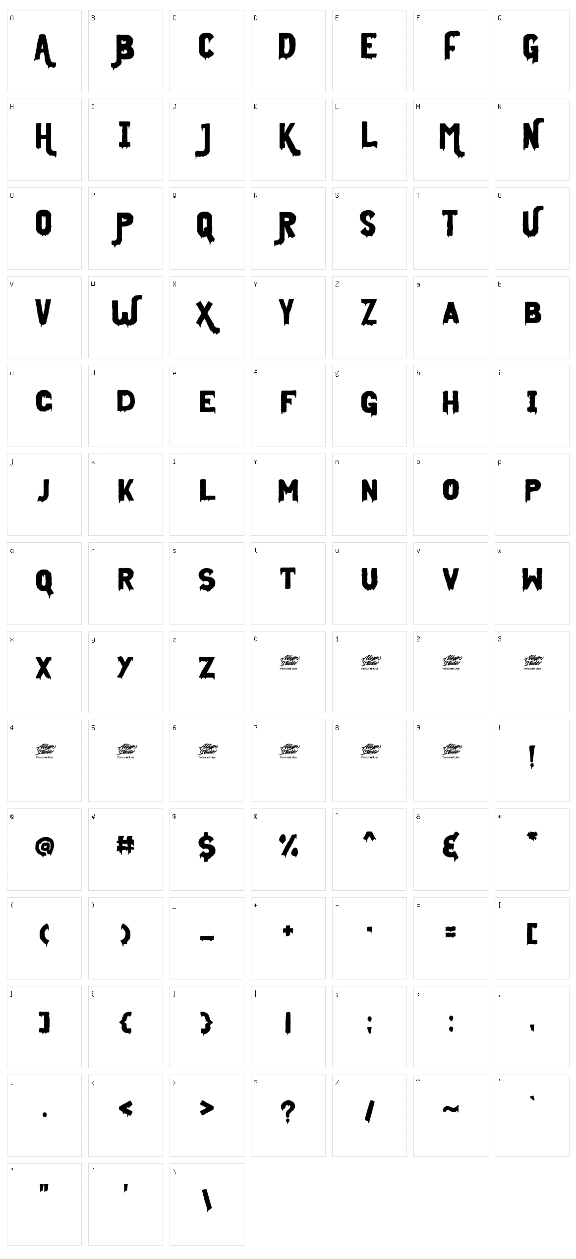 Midnight Union Character Set
