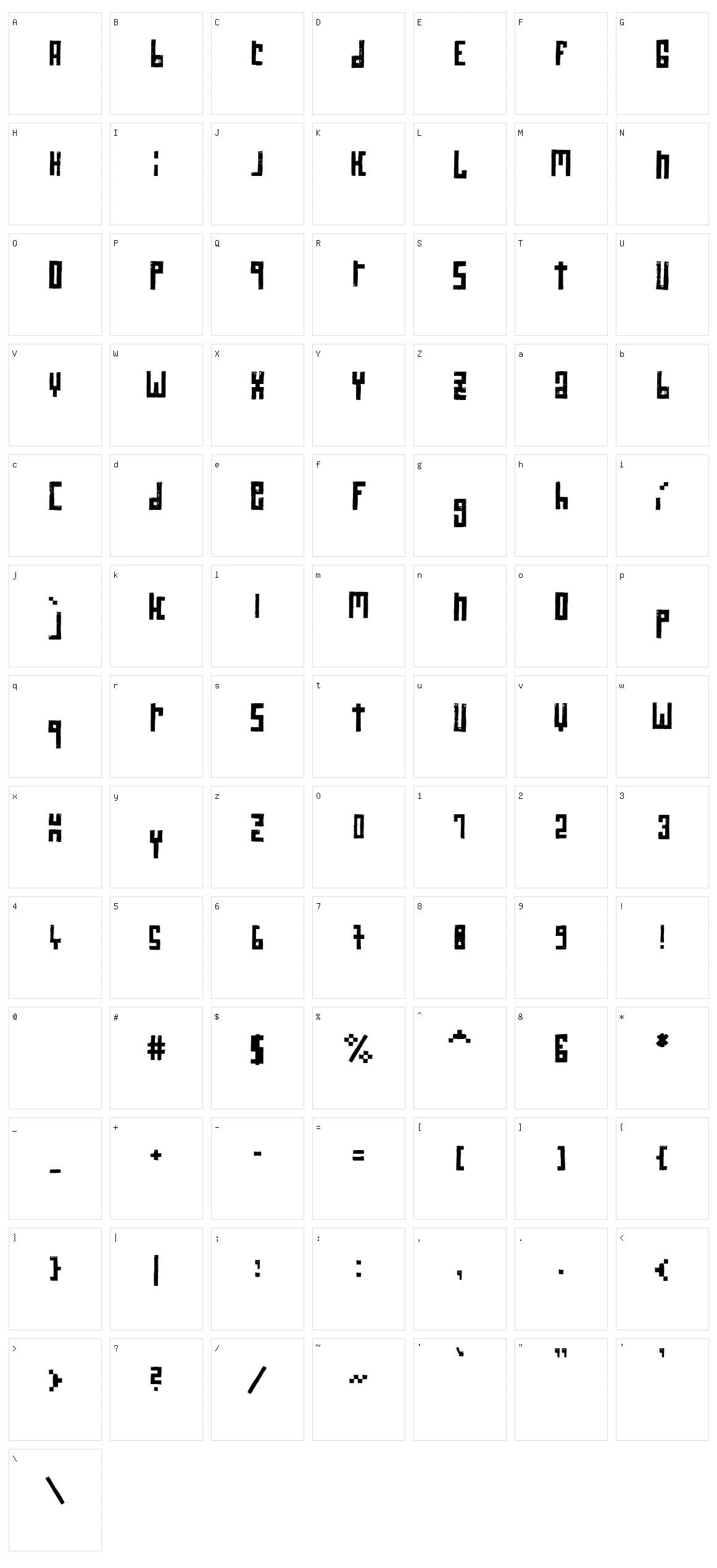 RawStreetWall Character Set