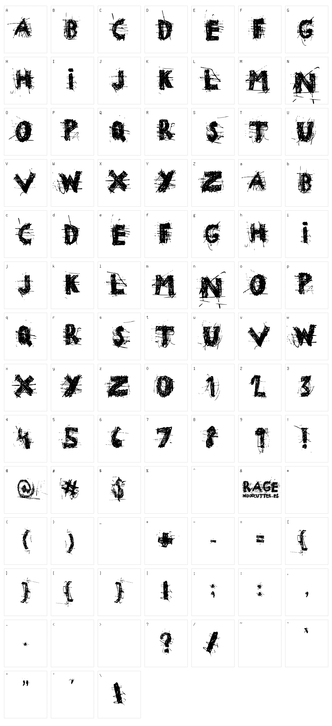 Rage Character Set
