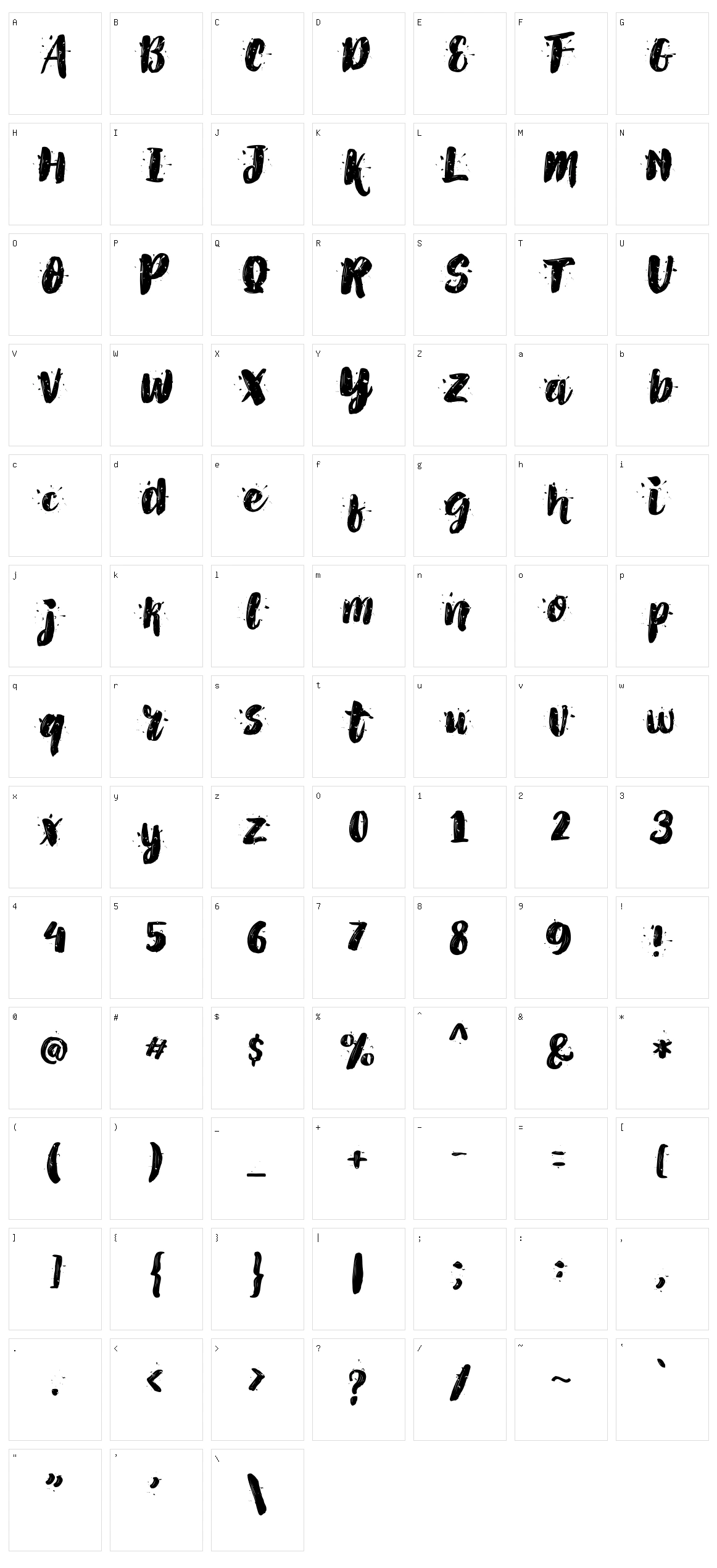 Alex Dirte Character Set