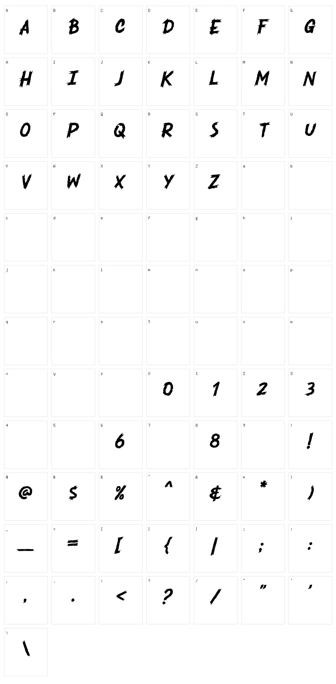 Anarchy Tantrum Character Set