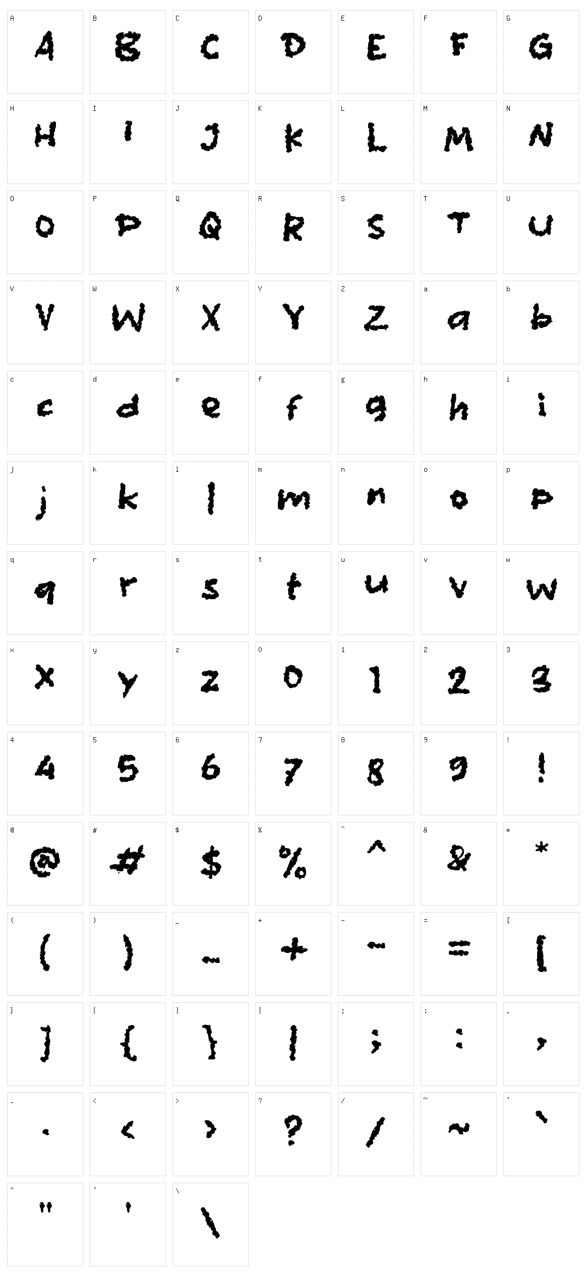 d Down Cloud Character Set