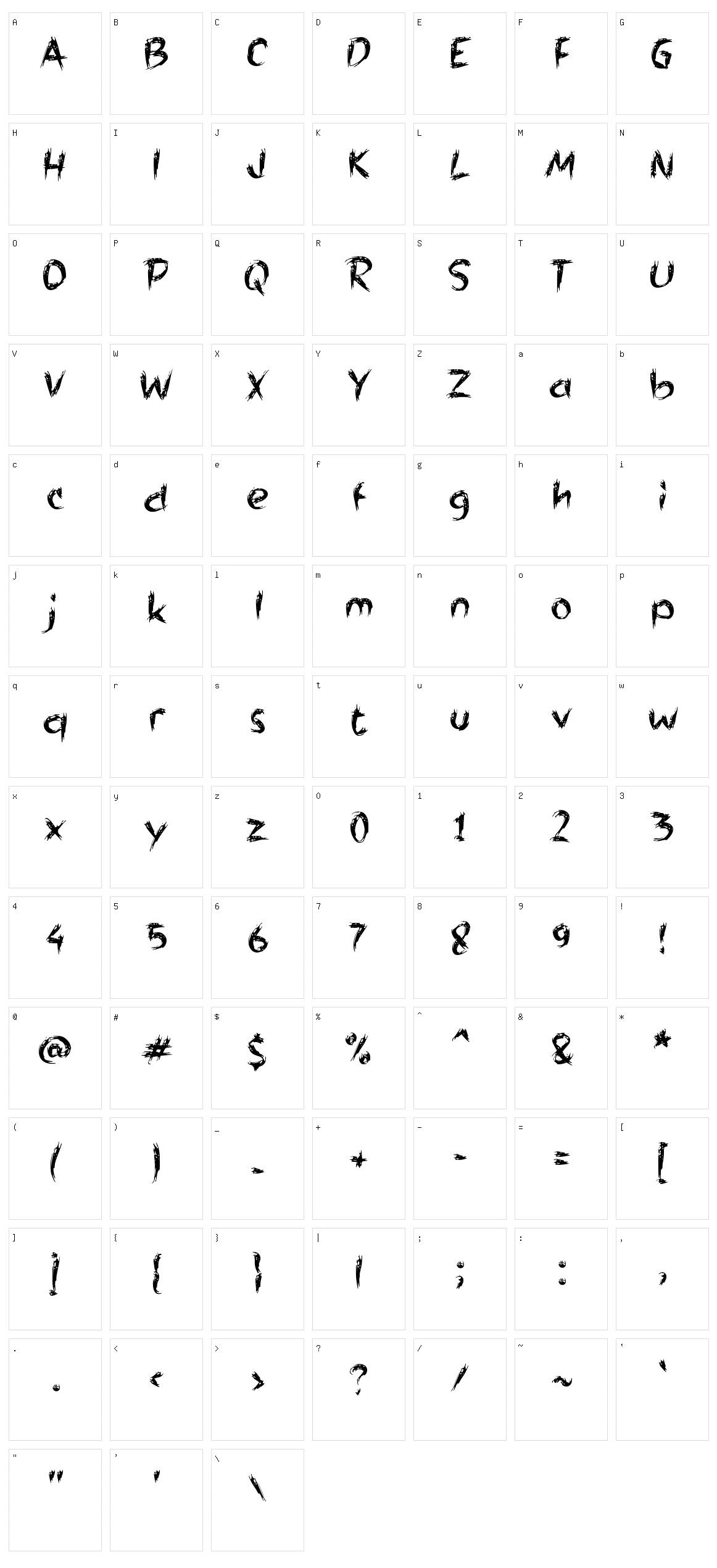 e Emotionally Beaten Character Set